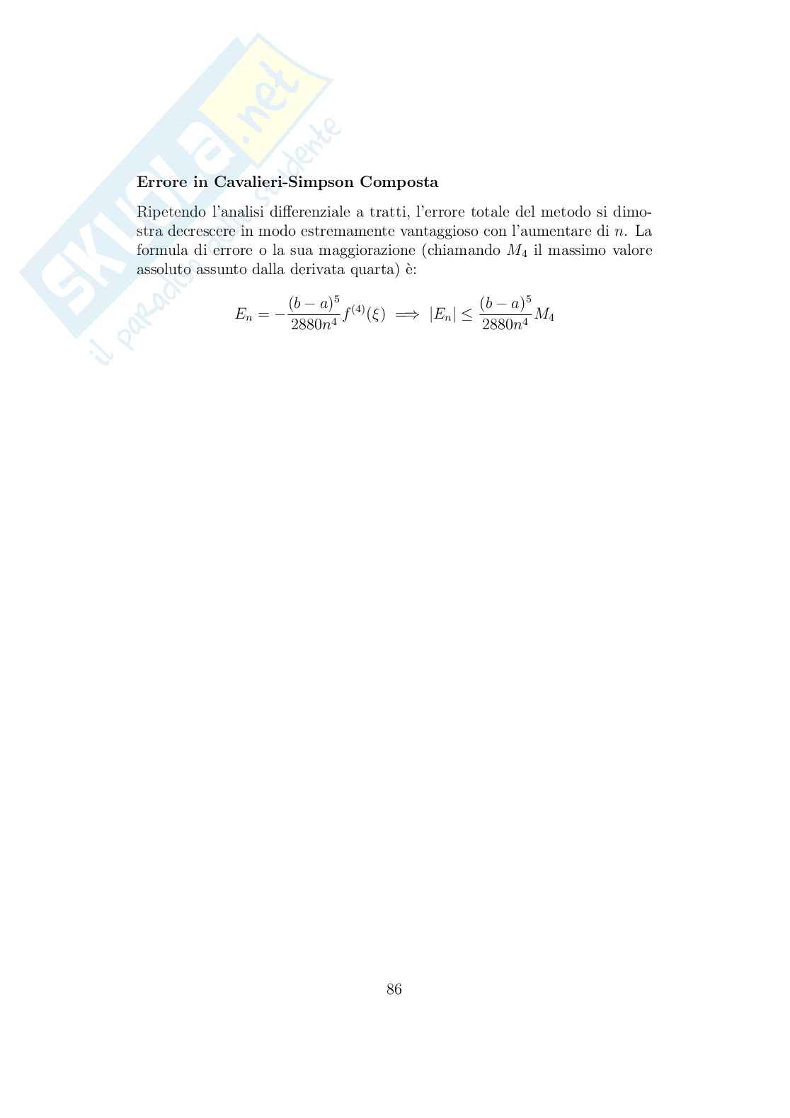 Calcolo numerico: teoria, formulario e guida agli esercizi Pag. 86