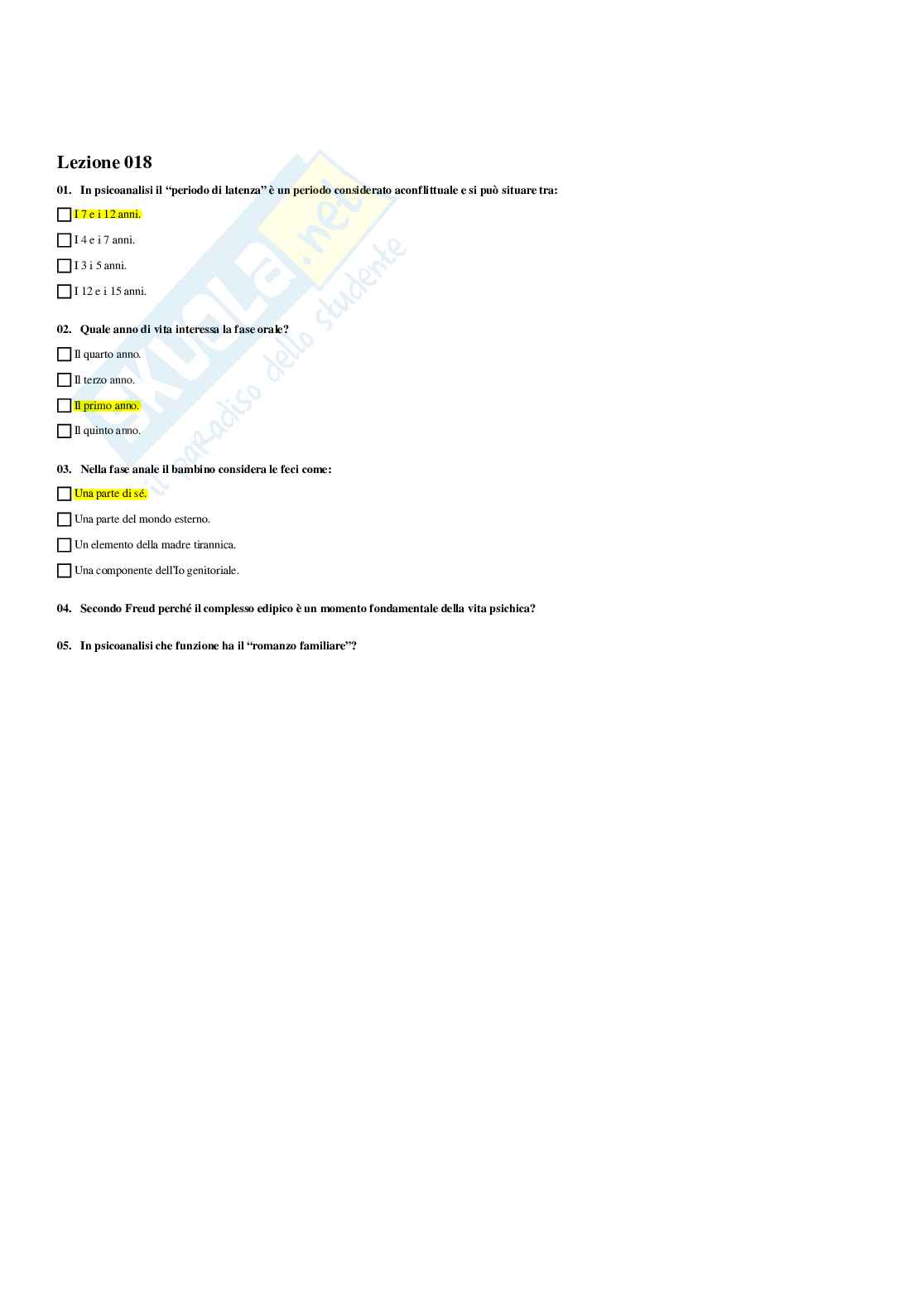 Paniere Psicologia dello sviluppo tipico e atipico - Risposte multiple - aggiornato (2026) Pag. 21