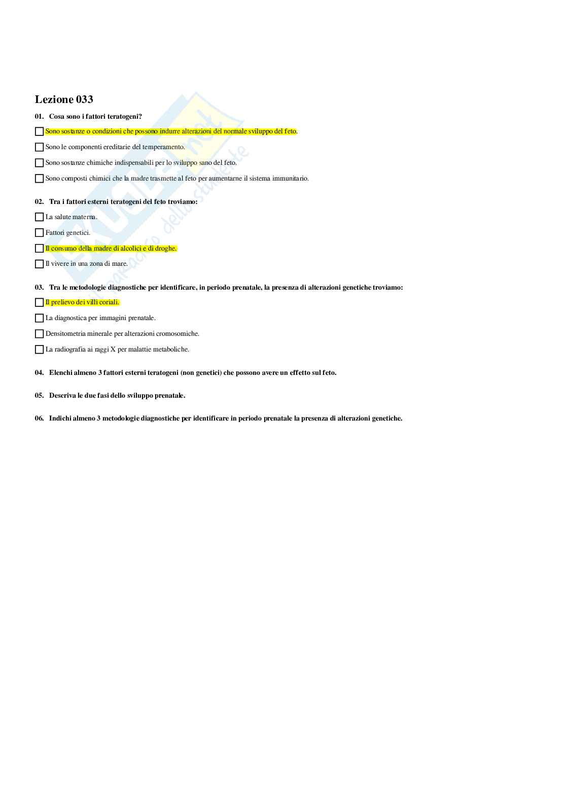 Paniere Psicologia dello sviluppo tipico e atipico - Risposte multiple - aggiornato (2026) Pag. 36