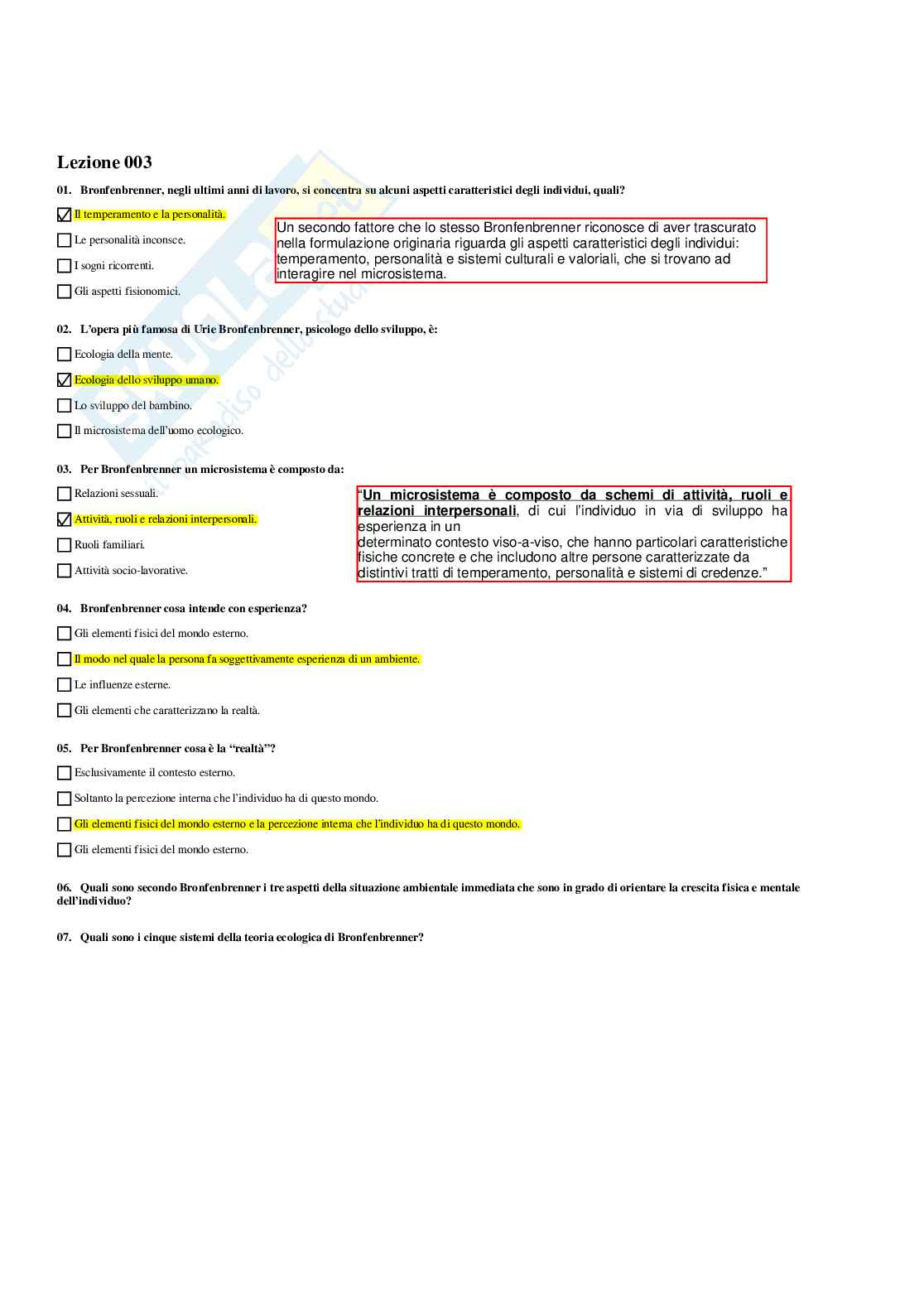 Paniere Psicologia dello sviluppo tipico e atipico - Risposte multiple - aggiornato (2026) Pag. 6