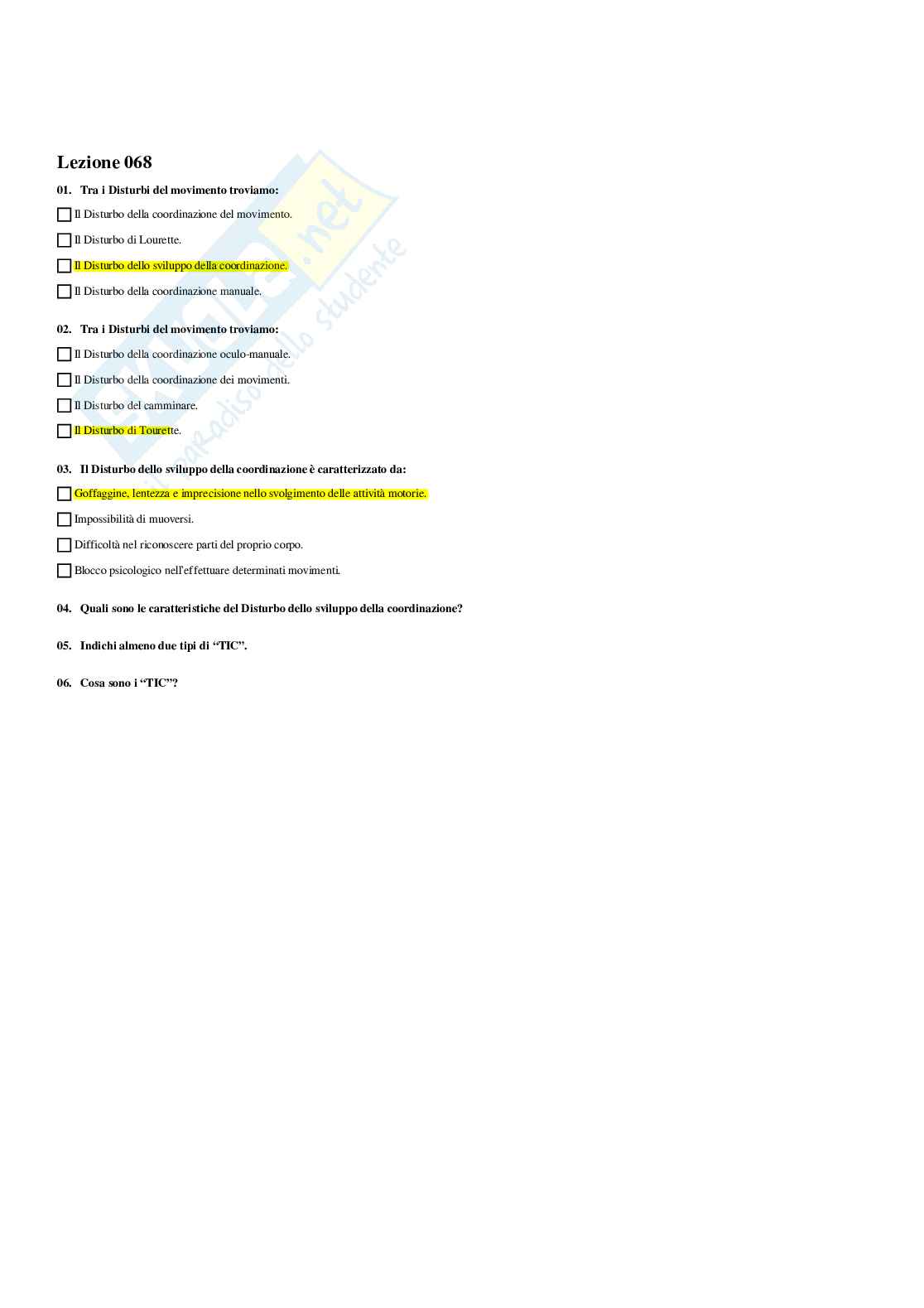 Paniere Psicologia dello sviluppo tipico e atipico - Risposte multiple - aggiornato (2026) Pag. 71