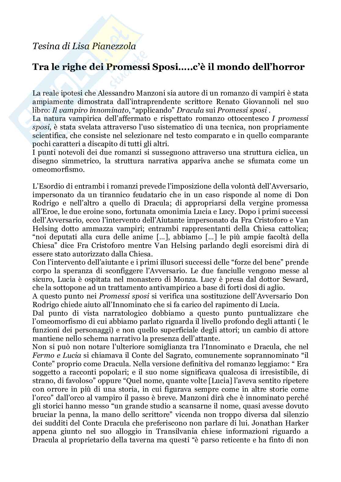 Tra le righe dei Promessi Sposi... Pag. 1