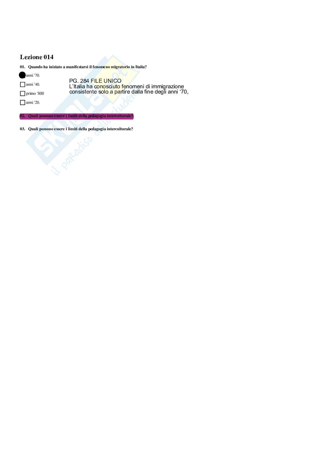 Paniere Didattica della pedagogia interculturale - Risposte multiple - aggiornato (2026) Pag. 16