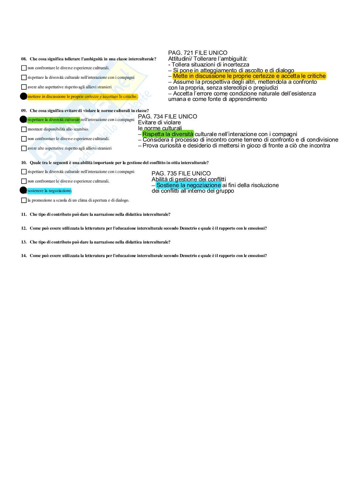 Paniere Didattica della pedagogia interculturale - Risposte multiple - aggiornato (2026) Pag. 31