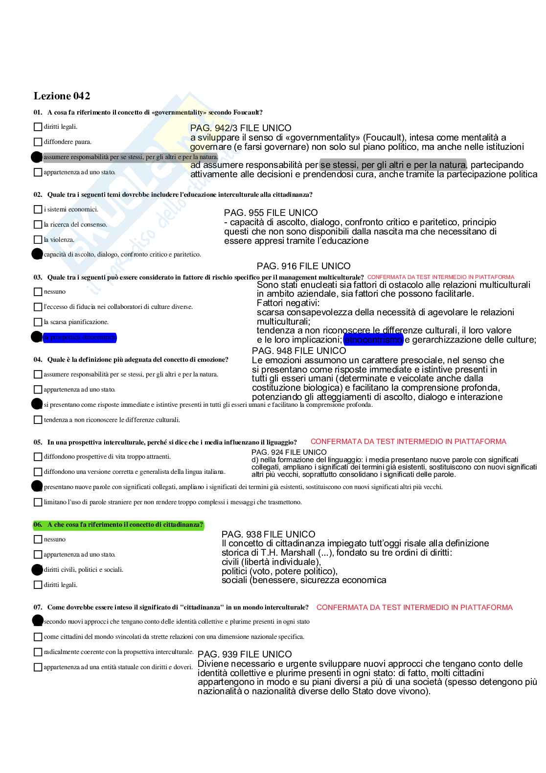 Paniere Didattica della pedagogia interculturale - Risposte multiple - aggiornato (2026) Pag. 36