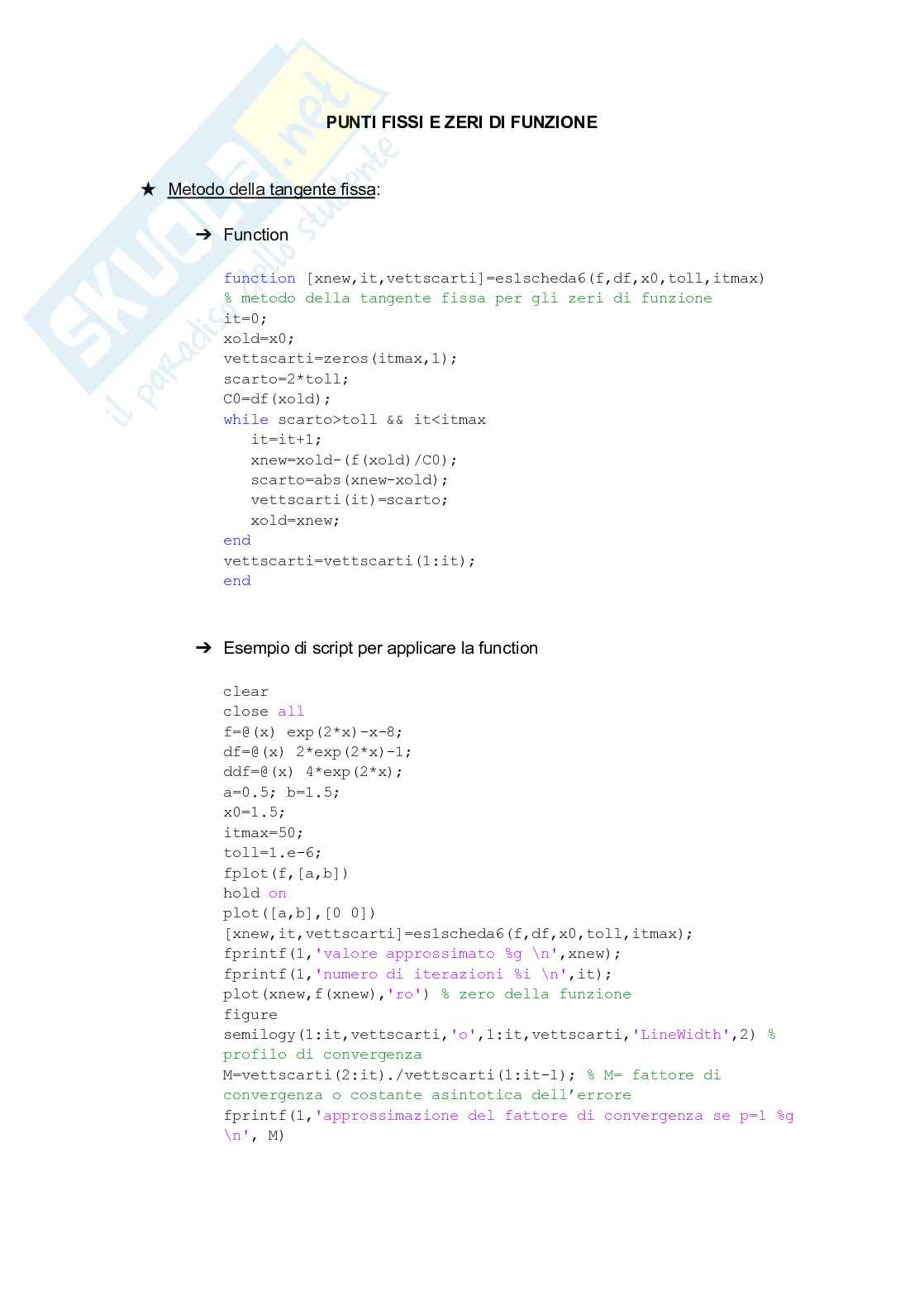 Esercizi di Informatica su Matlab Pag. 1