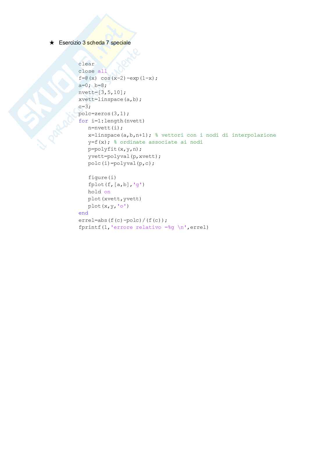 Esercizi di Informatica su Matlab Pag. 16