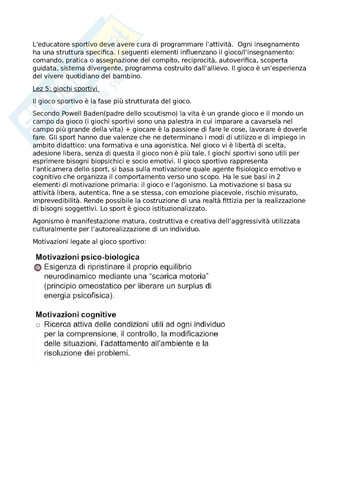 Appunti moduli 1-10 Metodi e didattiche degli sport individuali e di squadra Pag. 6