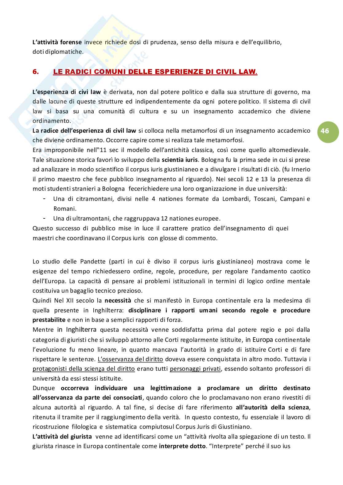 Riassunto esame Sistemi giuridici comparati, Prof. Pradureux Sabrina, libro consigliato Sistemi giuridici comparati, Antonio Gambaro e Rodolfo Sacco Pag. 46