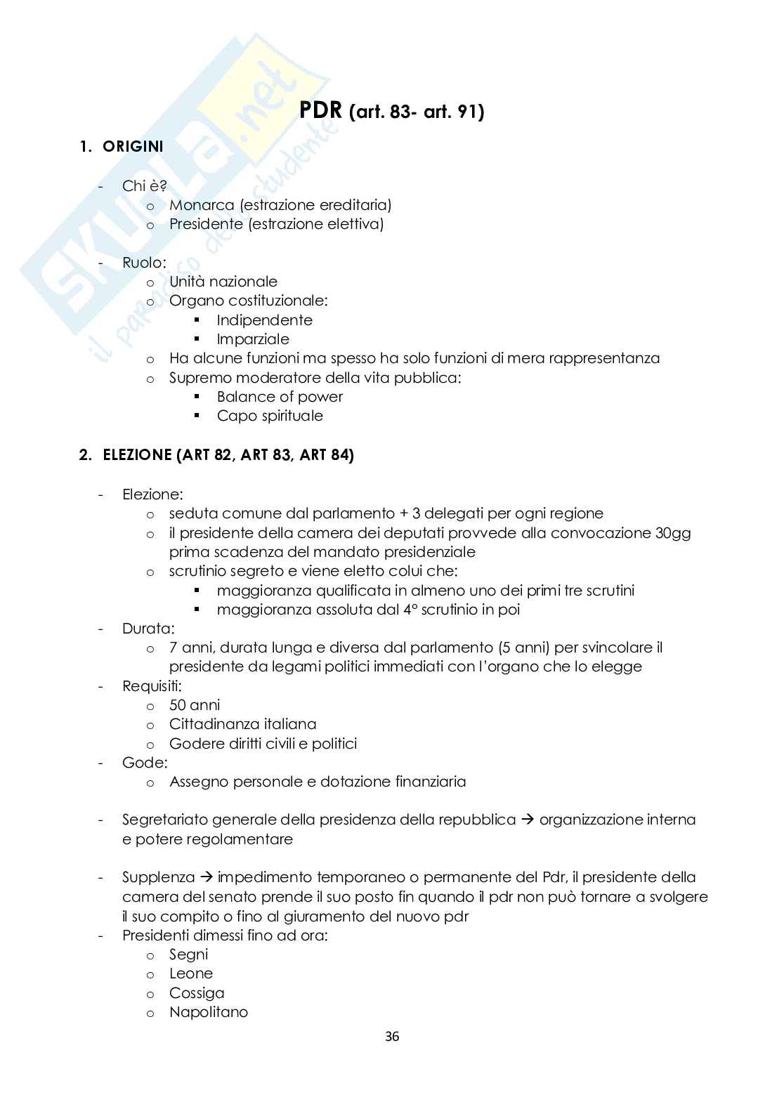 Diritto costituzionale Pag. 36