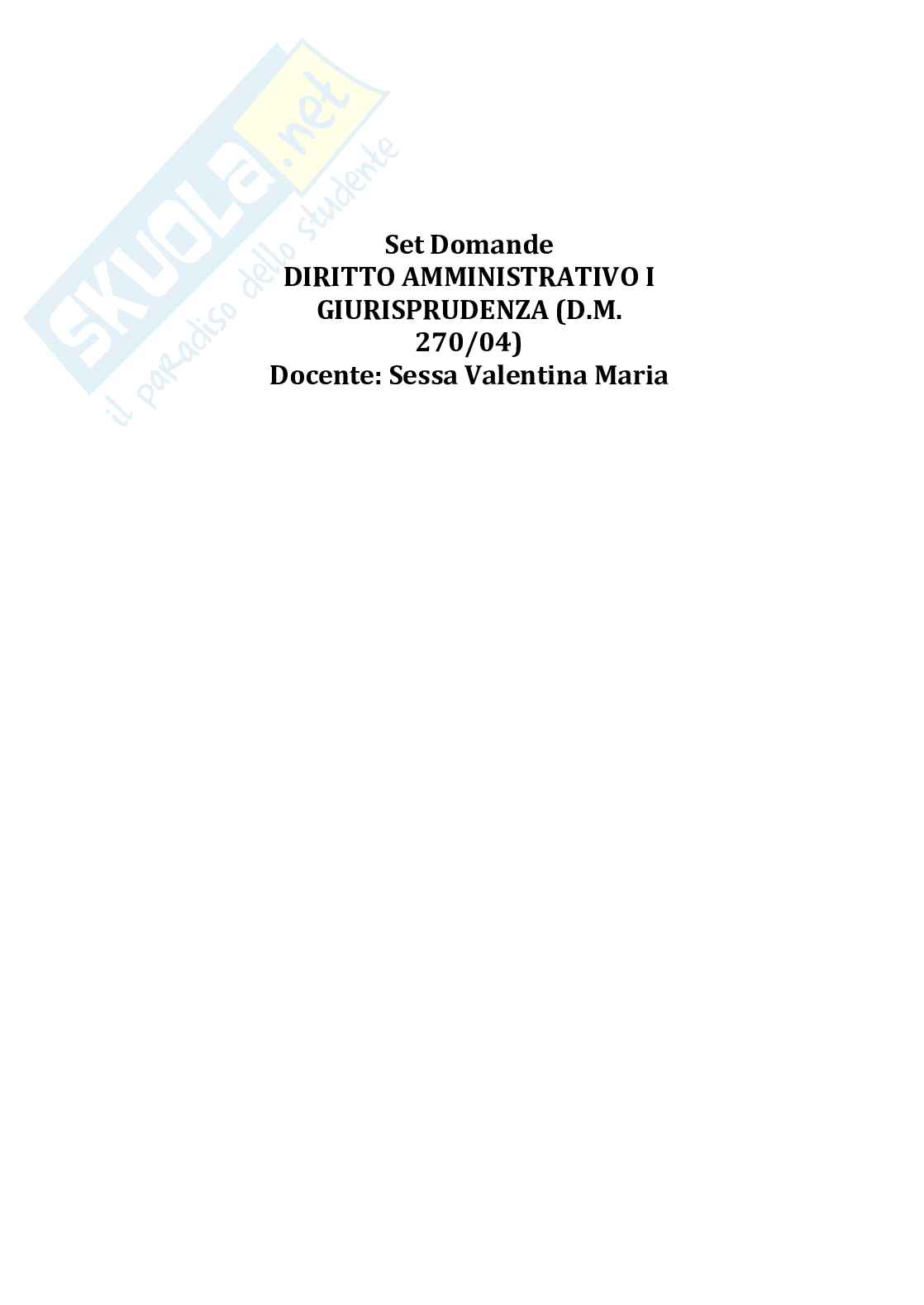 Paniere Diritto amministrativo I  Pag. 1