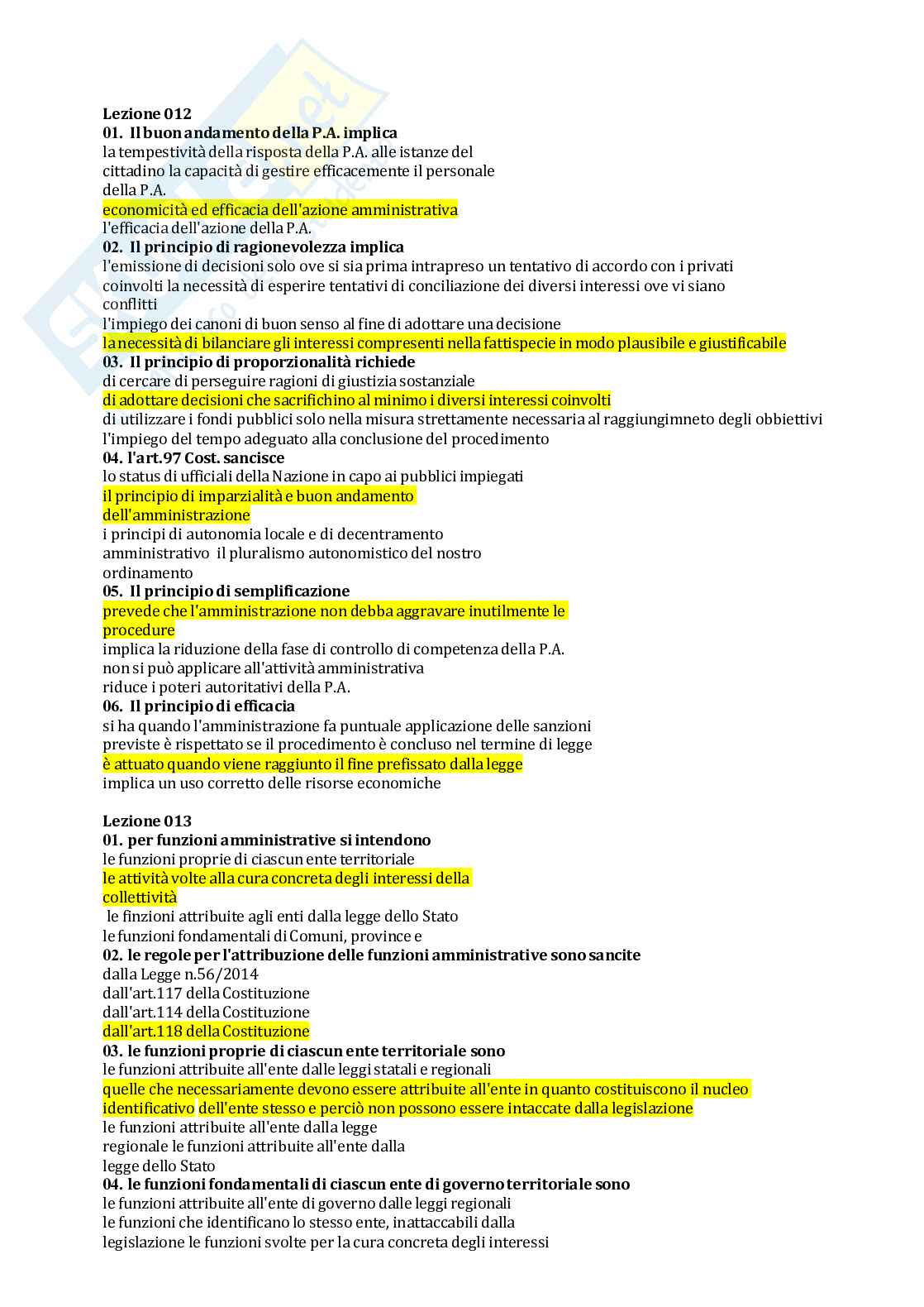 Paniere Diritto amministrativo I  Pag. 11