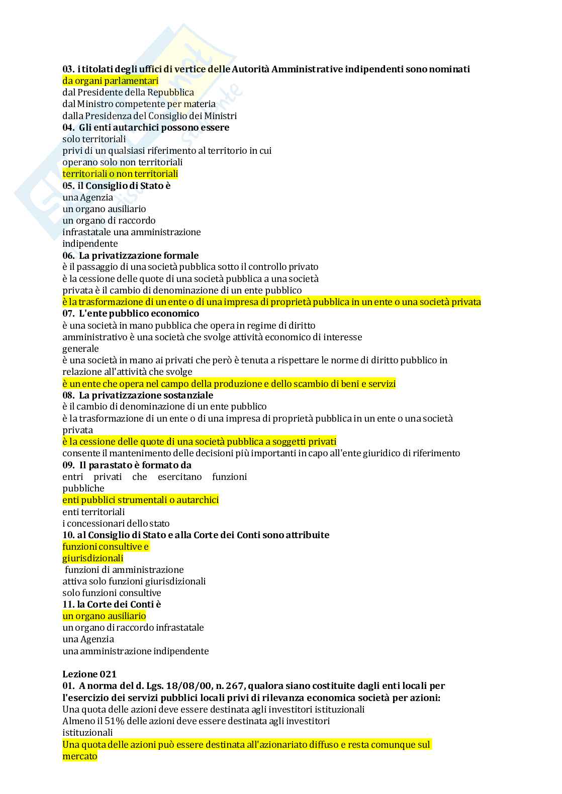Paniere Diritto amministrativo I  Pag. 26