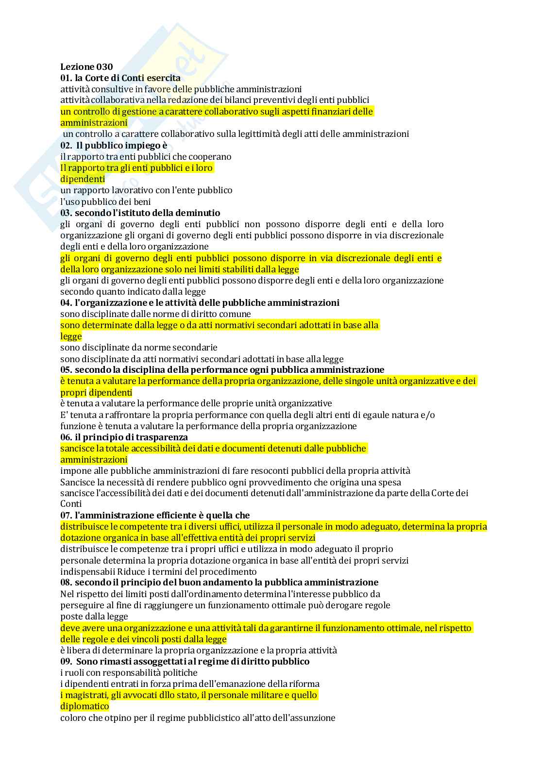 Paniere Diritto amministrativo I  Pag. 41