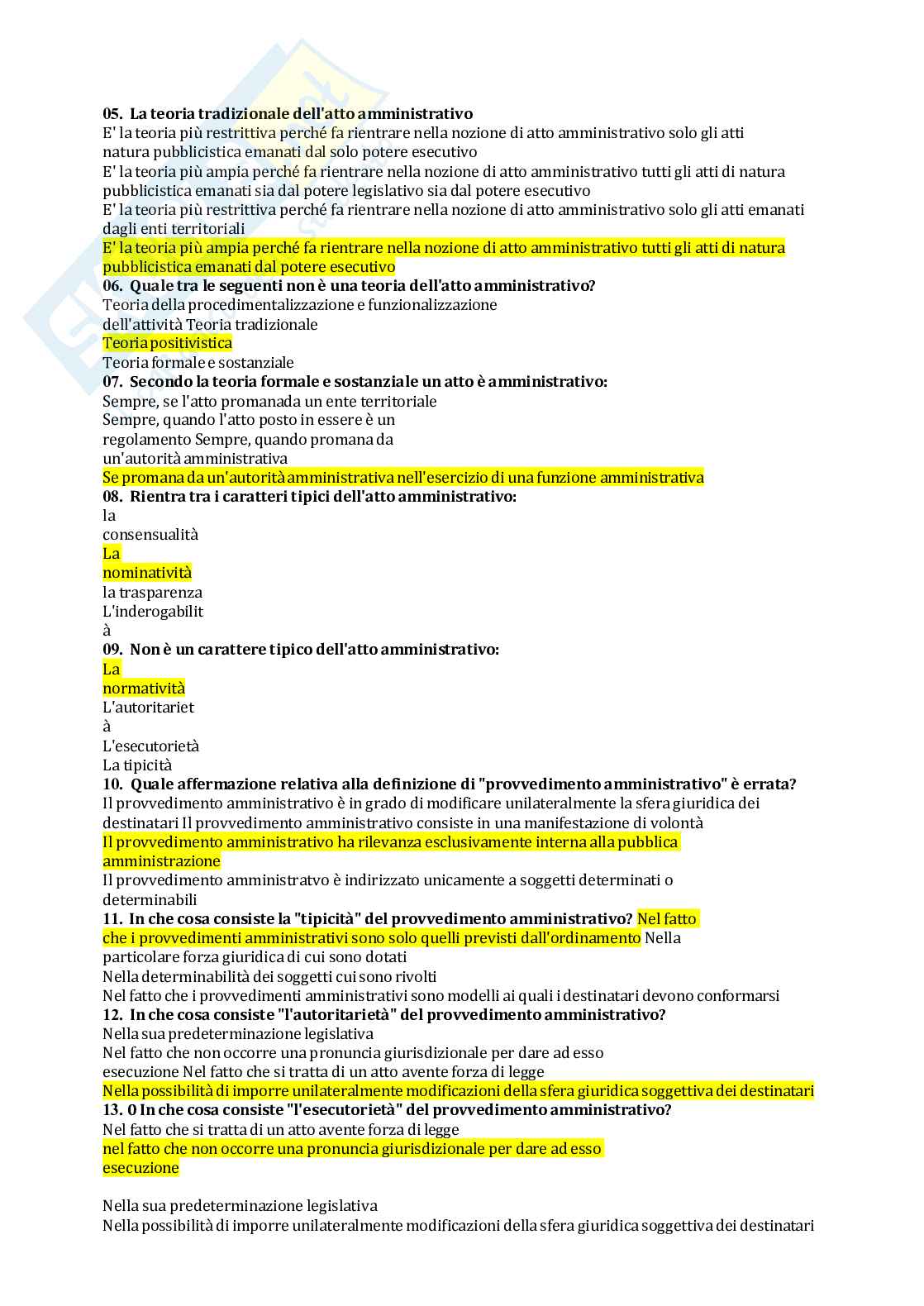 Paniere Diritto amministrativo I  Pag. 46