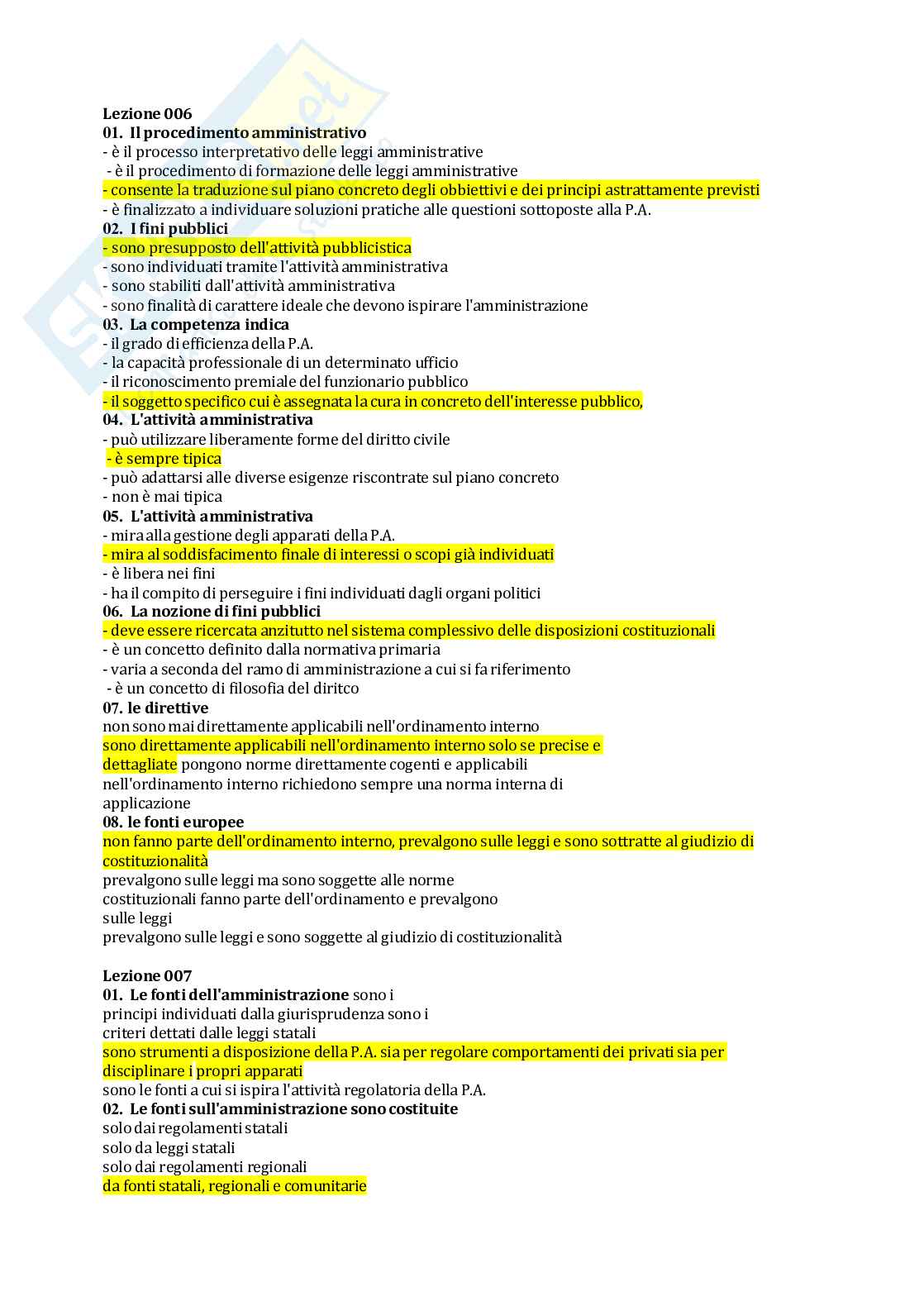 Paniere Diritto amministrativo I  Pag. 6