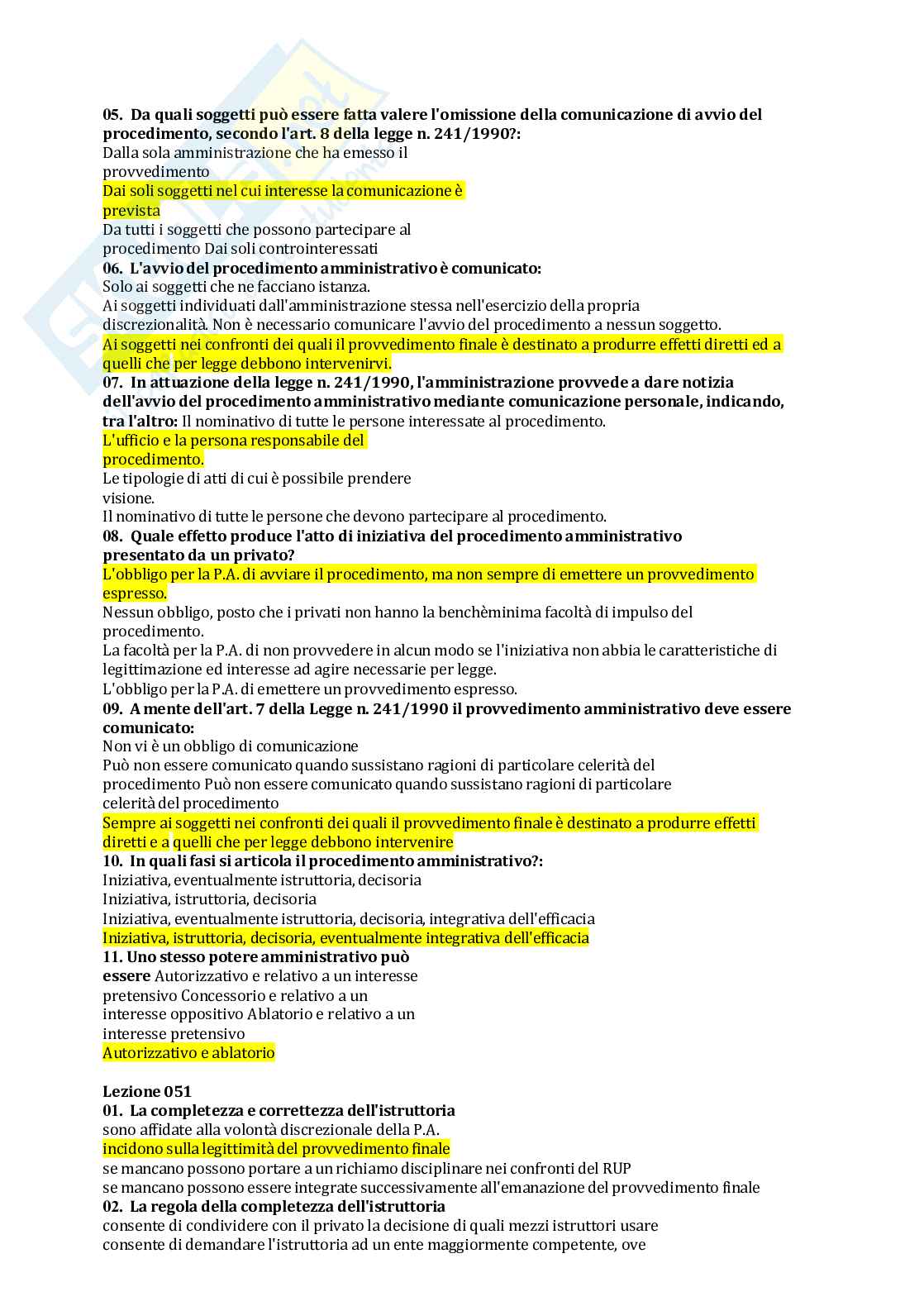 Paniere Diritto amministrativo I  Pag. 66