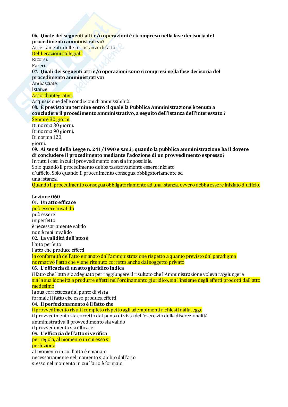 Paniere Diritto amministrativo I  Pag. 76