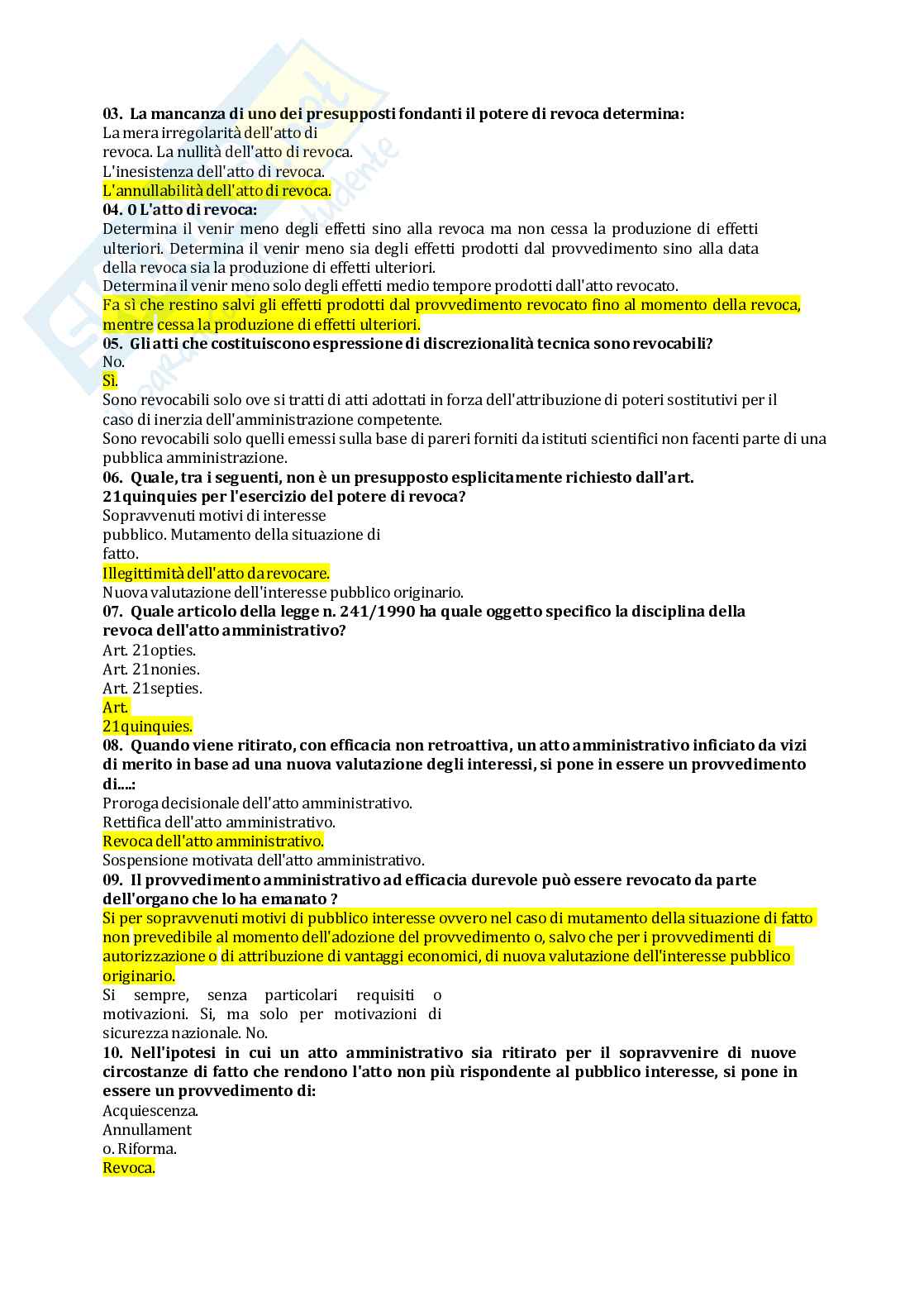 Paniere Diritto amministrativo I  Pag. 91
