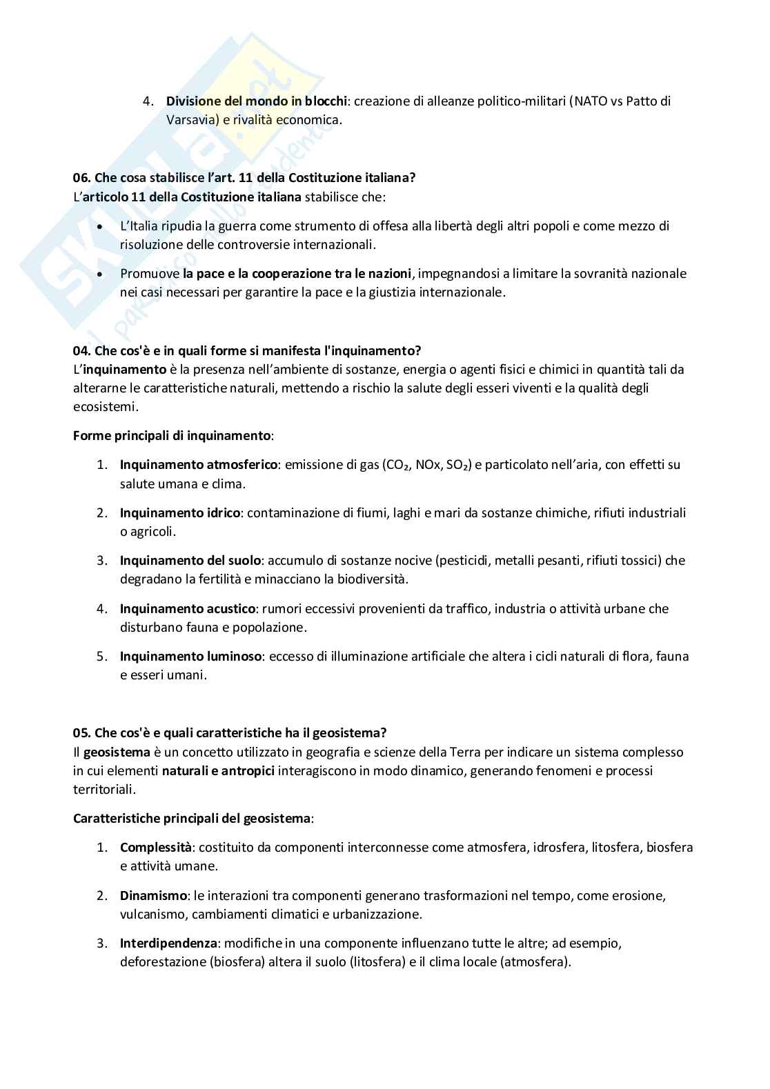 Paniere Geografia - Risposte aperte - aggiornato (2026) Pag. 21