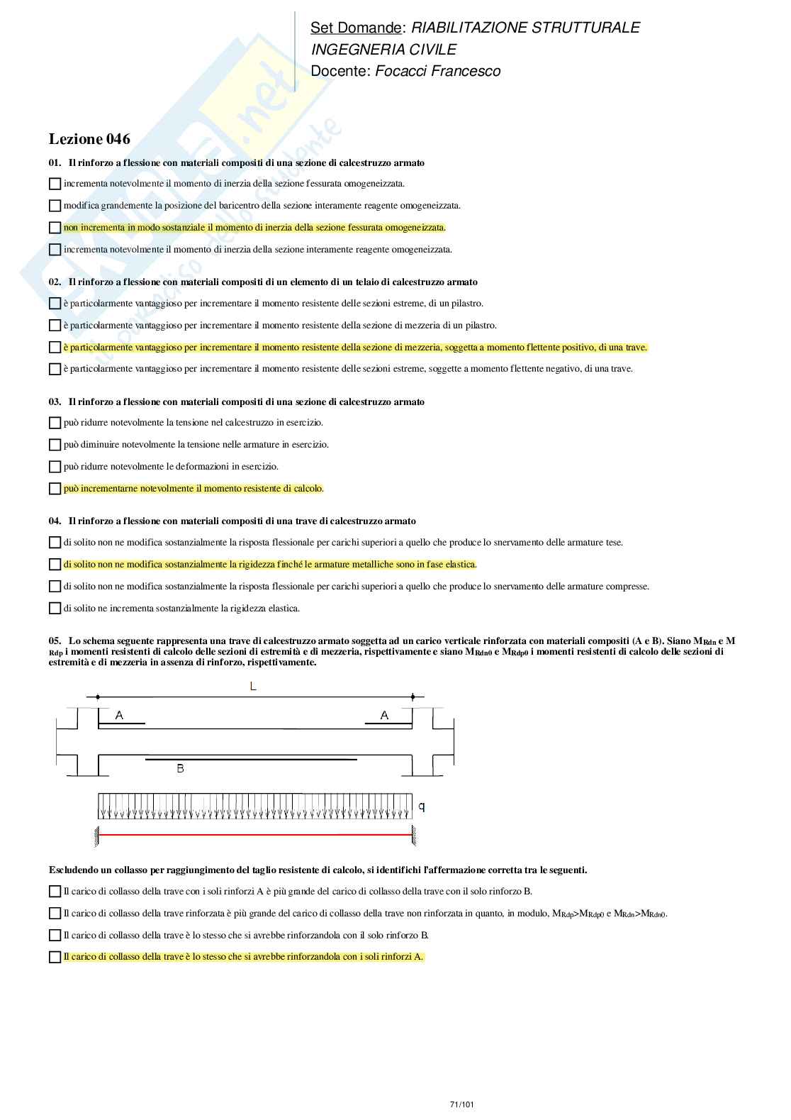 Paniere nuovo completo di Riabilitazione strutturale  Pag. 71