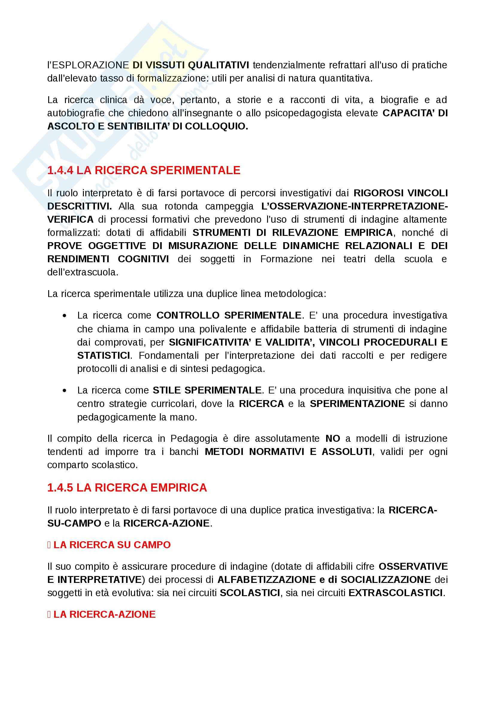 Riassunto esame Docimologia, prof. D'Ugo, libro consigliato Manuale di metodologia della ricerca educativa, Trinchero Pag. 11