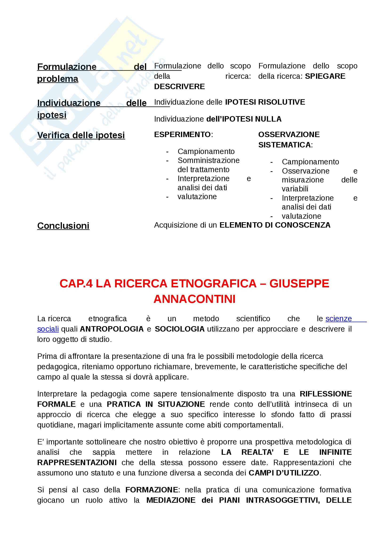 Riassunto esame Docimologia, prof. D'Ugo, libro consigliato Manuale di metodologia della ricerca educativa, Trinchero Pag. 36