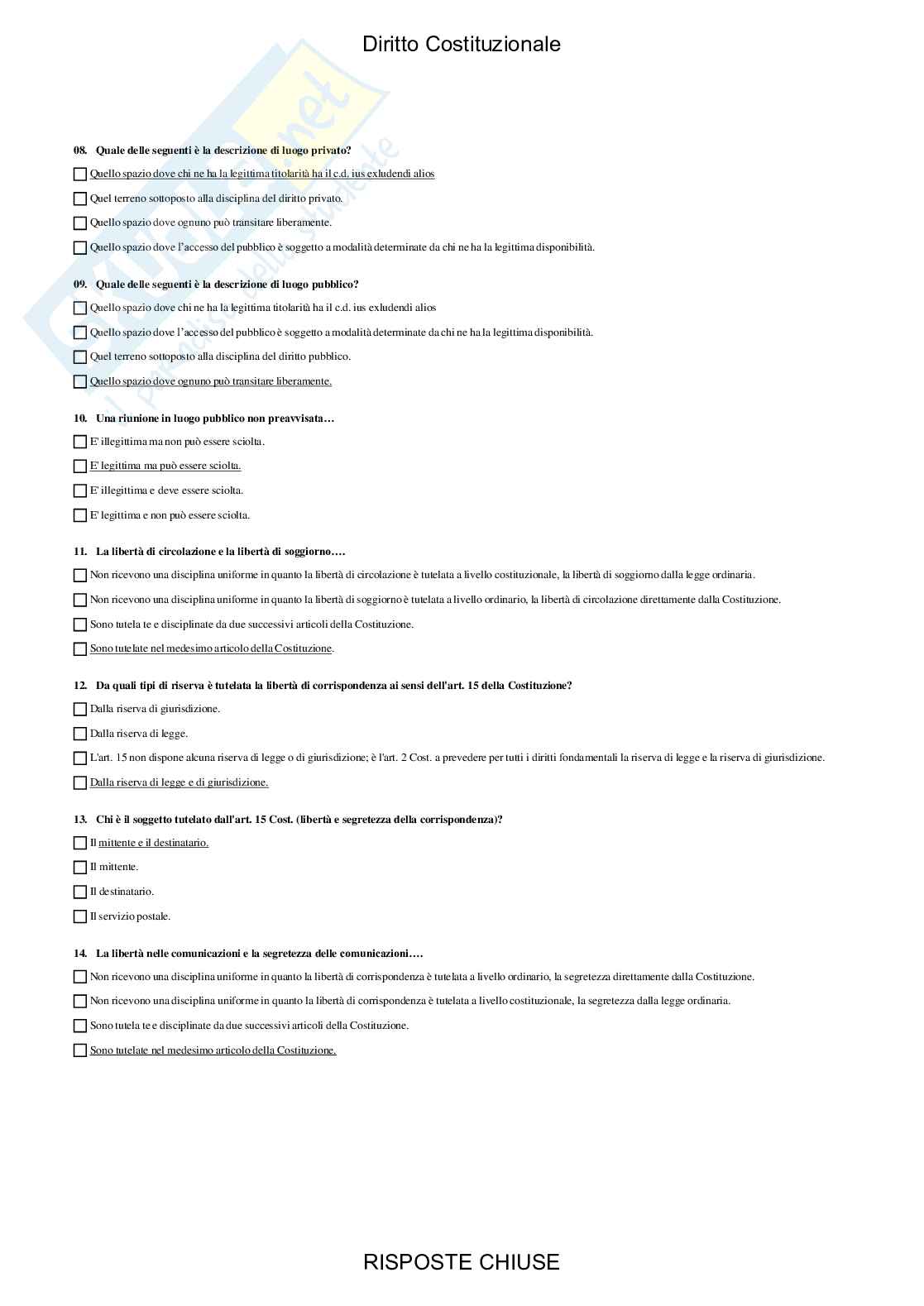 Diritto costituzionale - Paniere compilato Pag. 16