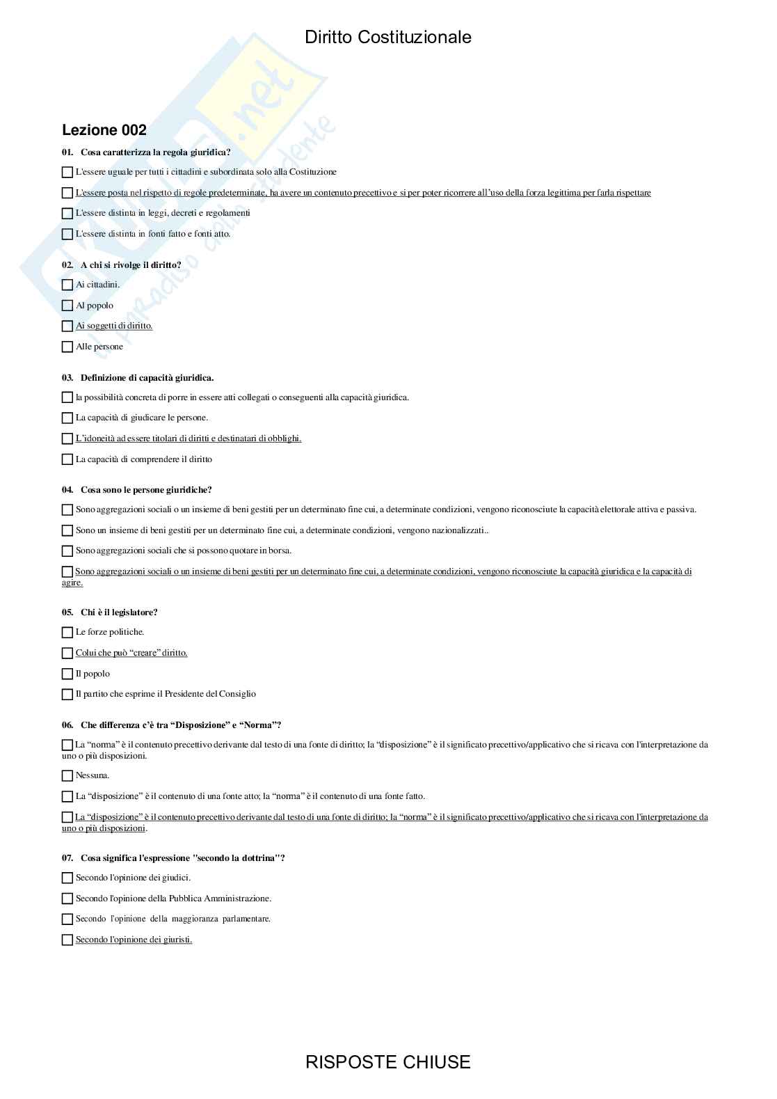 Diritto costituzionale - Paniere compilato Pag. 2