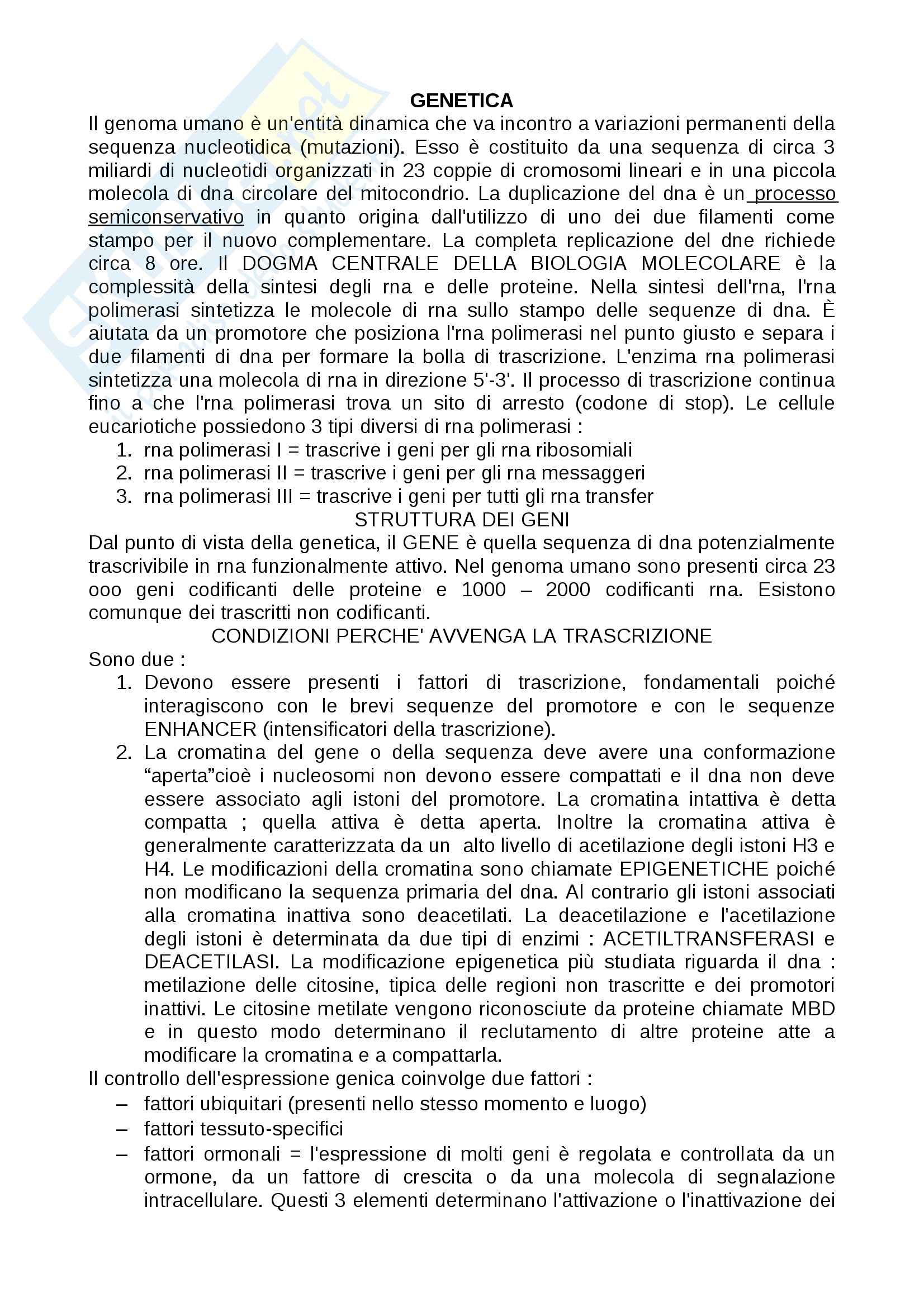 Genetica medica - Appunti Pag. 1