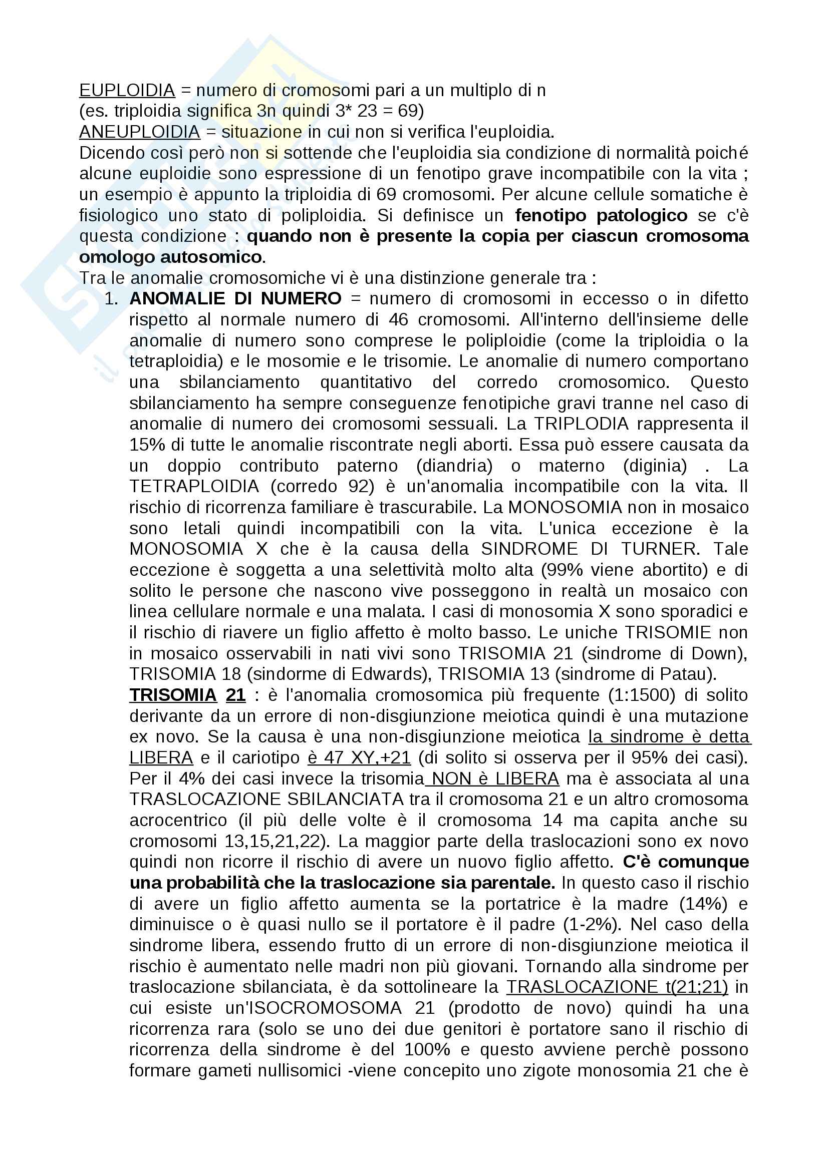 Genetica medica - Appunti Pag. 16