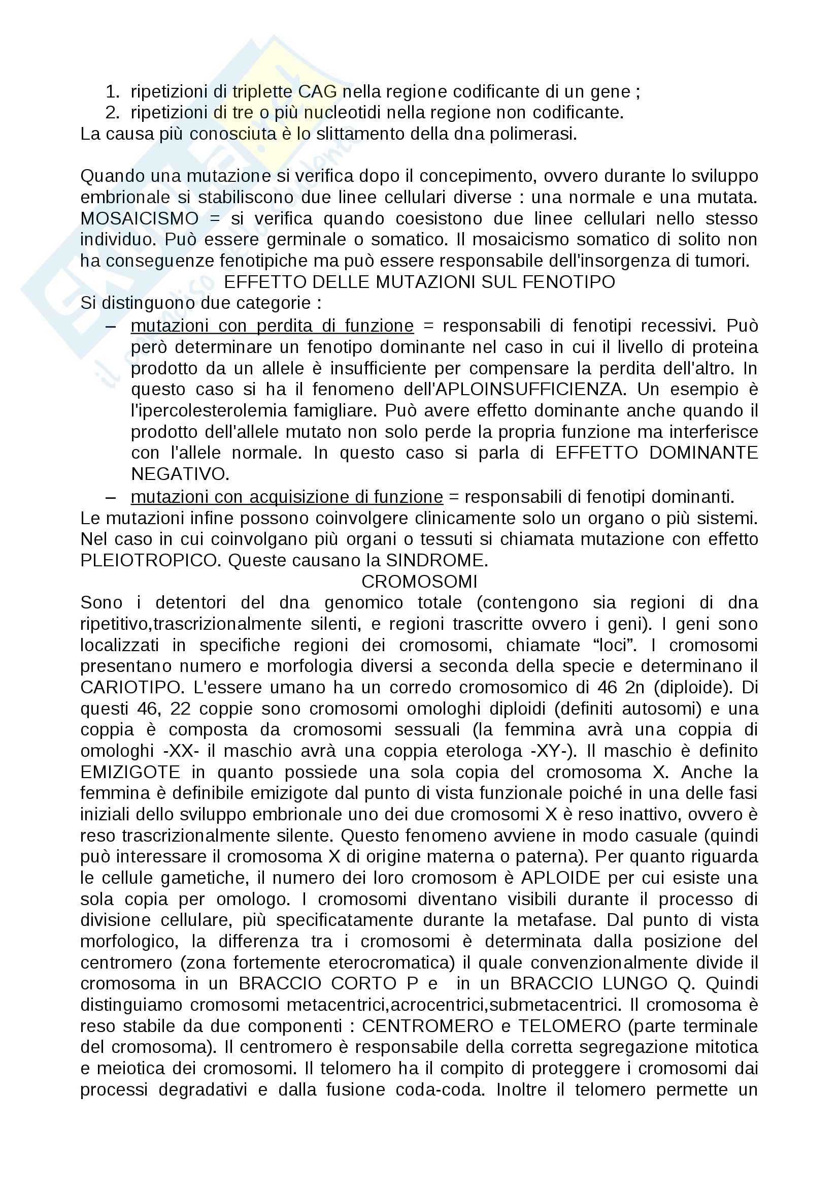 Genetica medica - Appunti Pag. 6