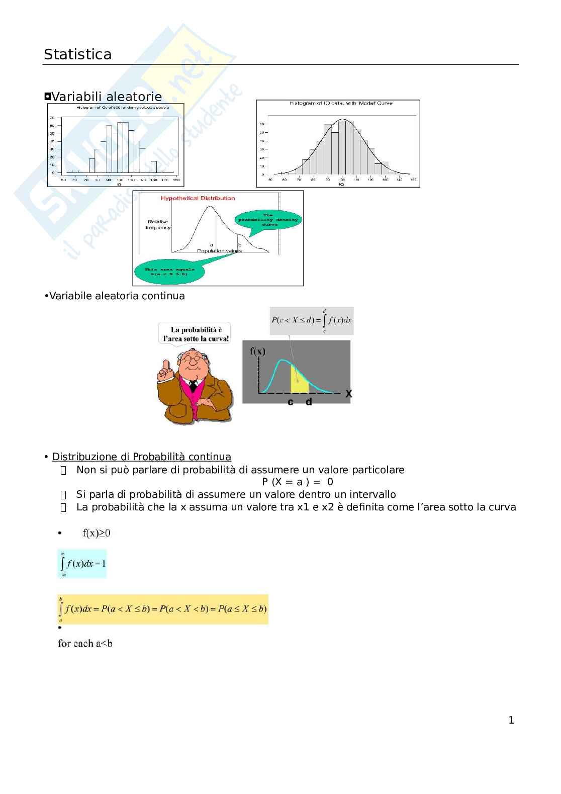 Statistica - Seconda parte  Pag. 1