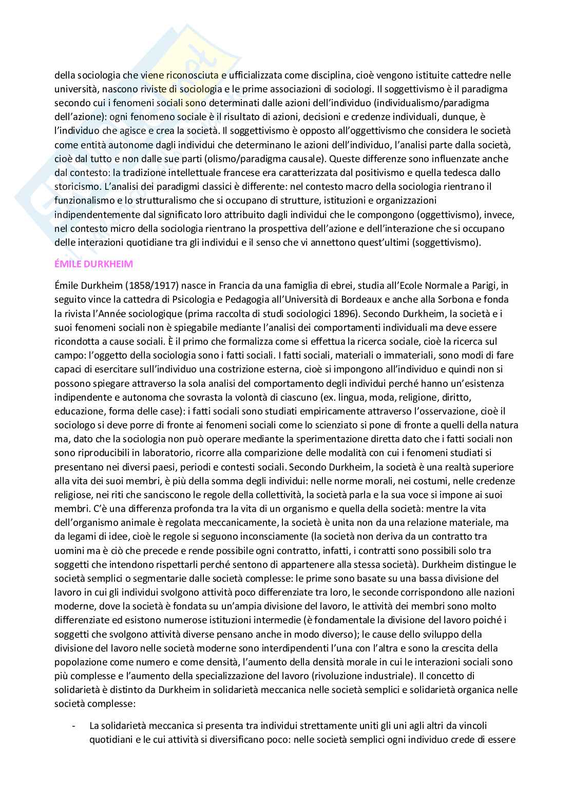 Riassunto esame Sociologia generale, Prof. Laurano Patrizia, libro consigliato Sociologia, Mondadori Education, M. Ambrosini, L. Sciolla Pag. 6