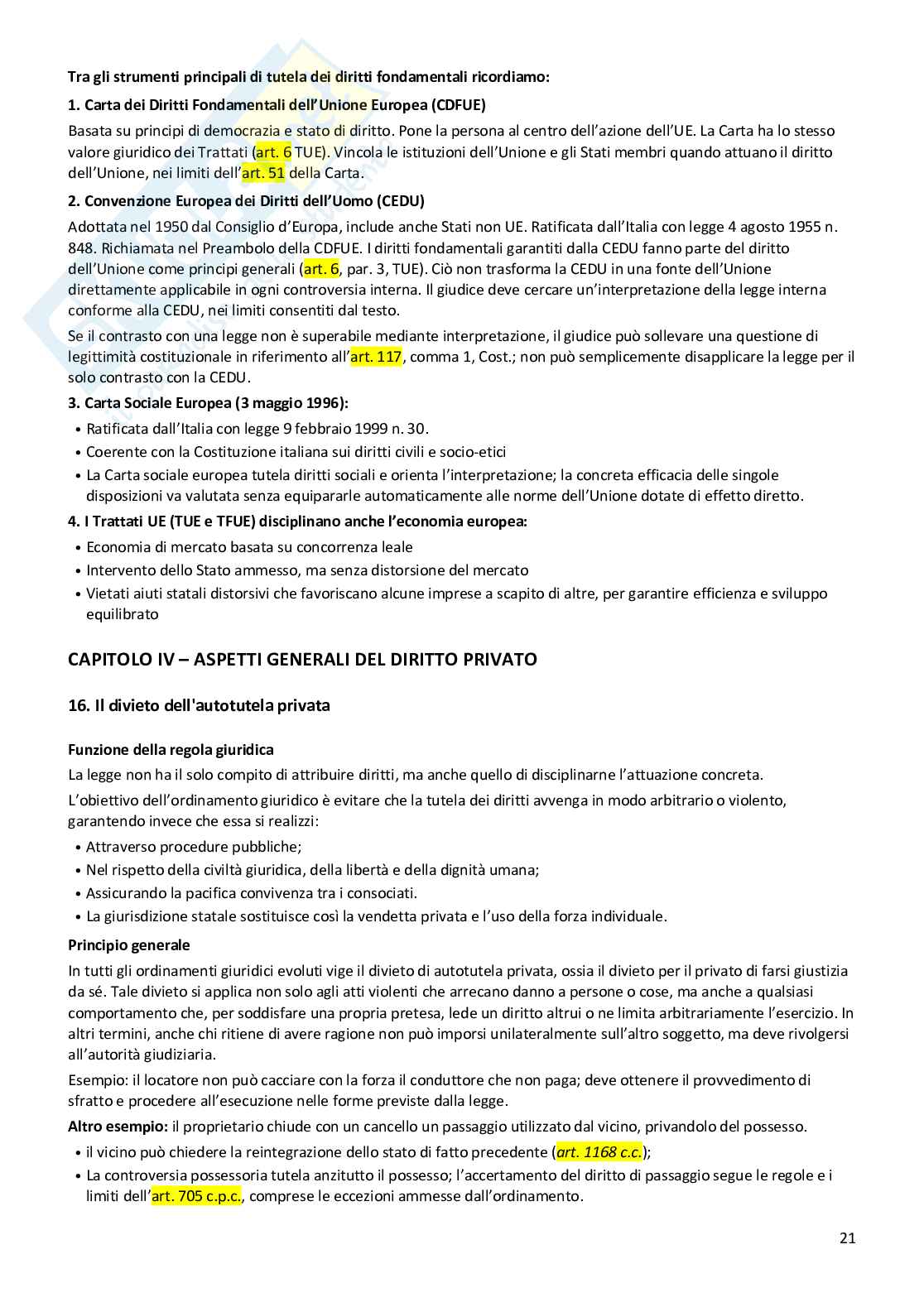 Riassunto esame Istituzioni di diritto privato, Prof. Castelli Laura, libro consigliato Istituzioni di diritto privato , Trimarchi Pag. 21