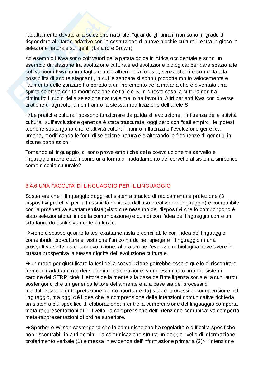 Riassunto esame Filosofia del linguaggio, Prof. Ferretti Francesco, libro consigliato La facoltà di linguaggio, Ferretti Pag. 36