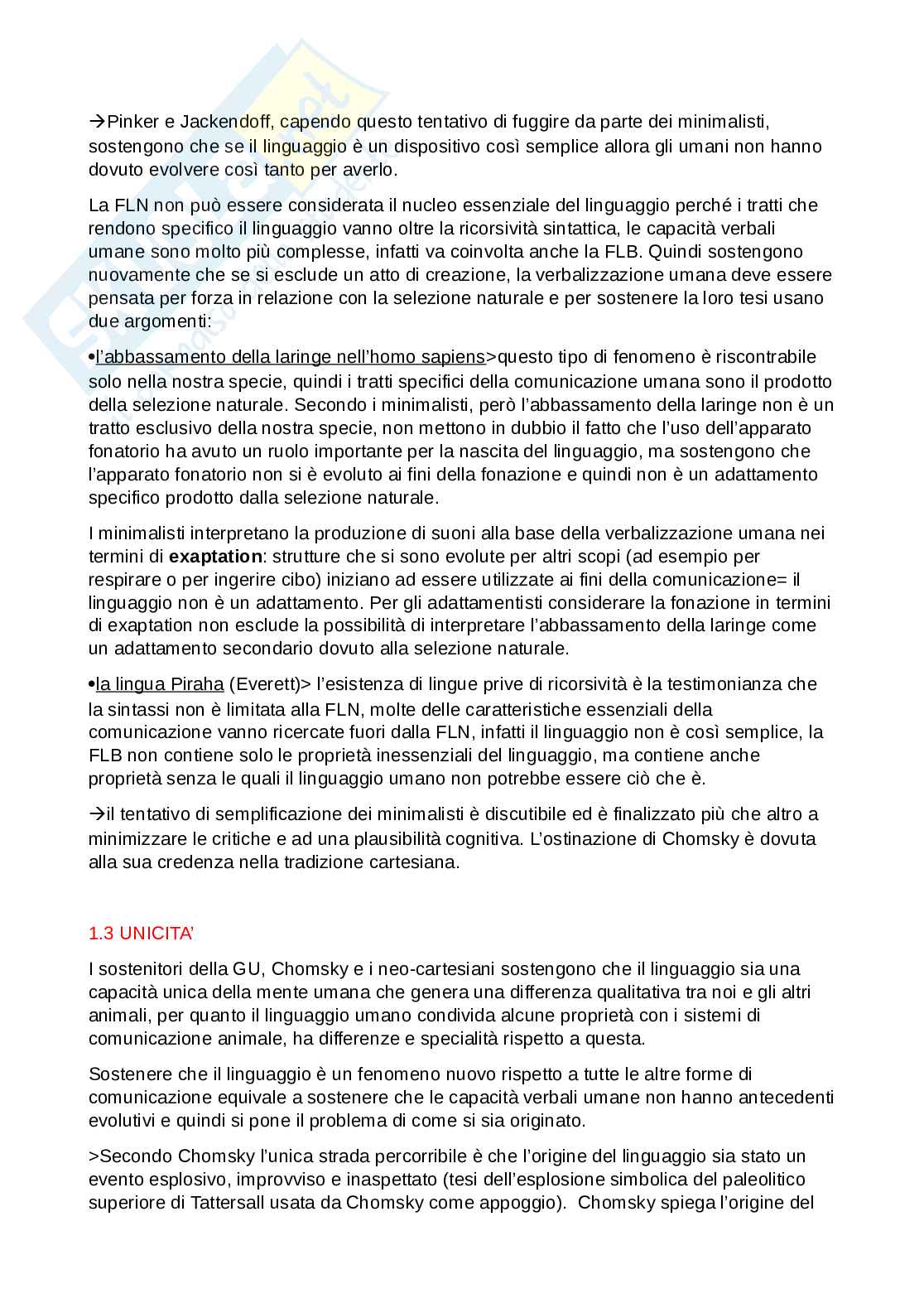 Riassunto esame Filosofia del linguaggio, Prof. Ferretti Francesco, libro consigliato La facoltà di linguaggio, Ferretti Pag. 6
