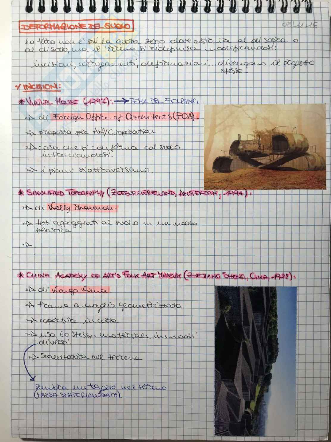 Appunti lezioni Architettura e Composizione Architettonica II, prof. Maria Argenti Pag. 1