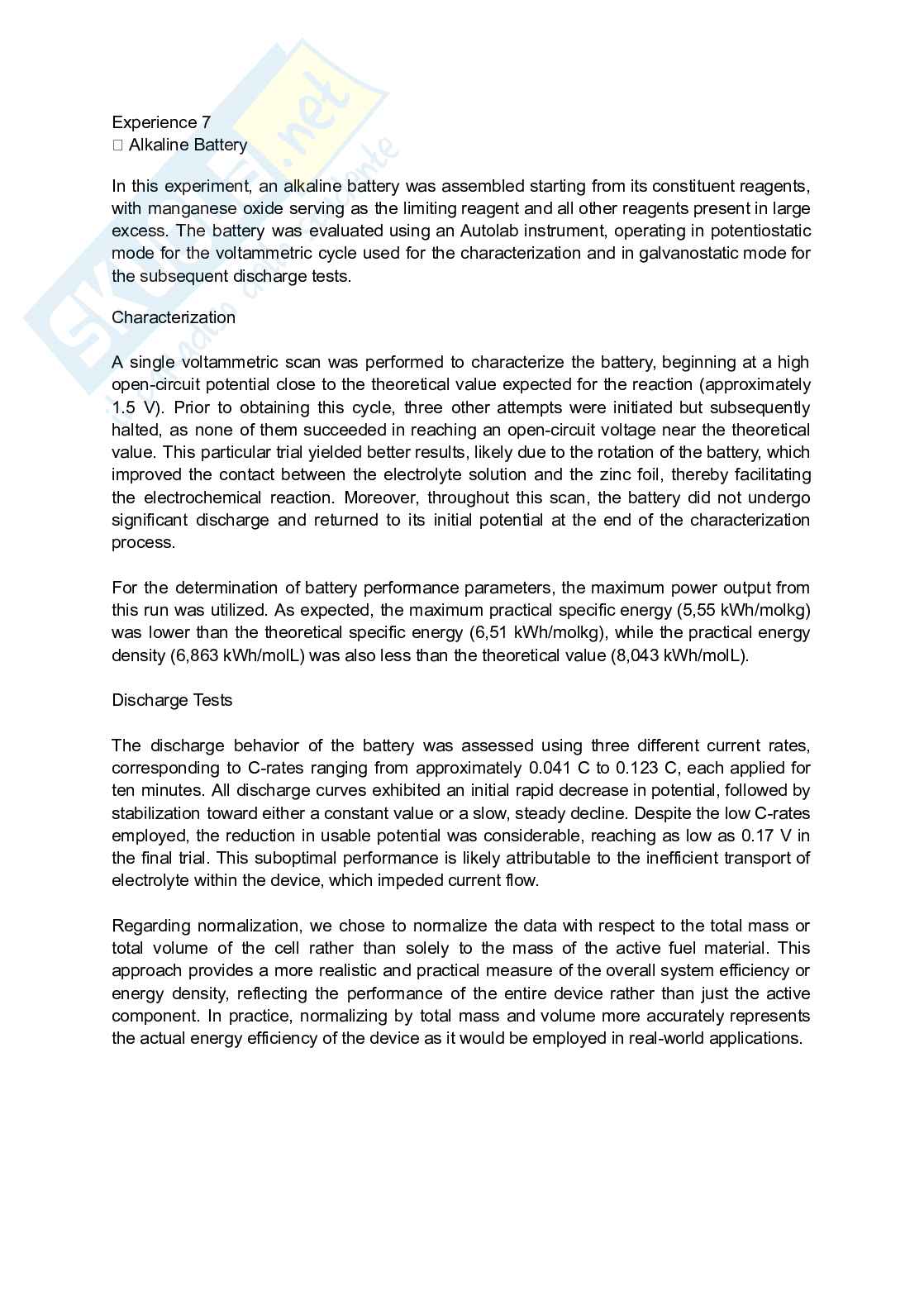 Appunti di laboratorio di Chemical technologies for the energy transition with lab Pag. 11