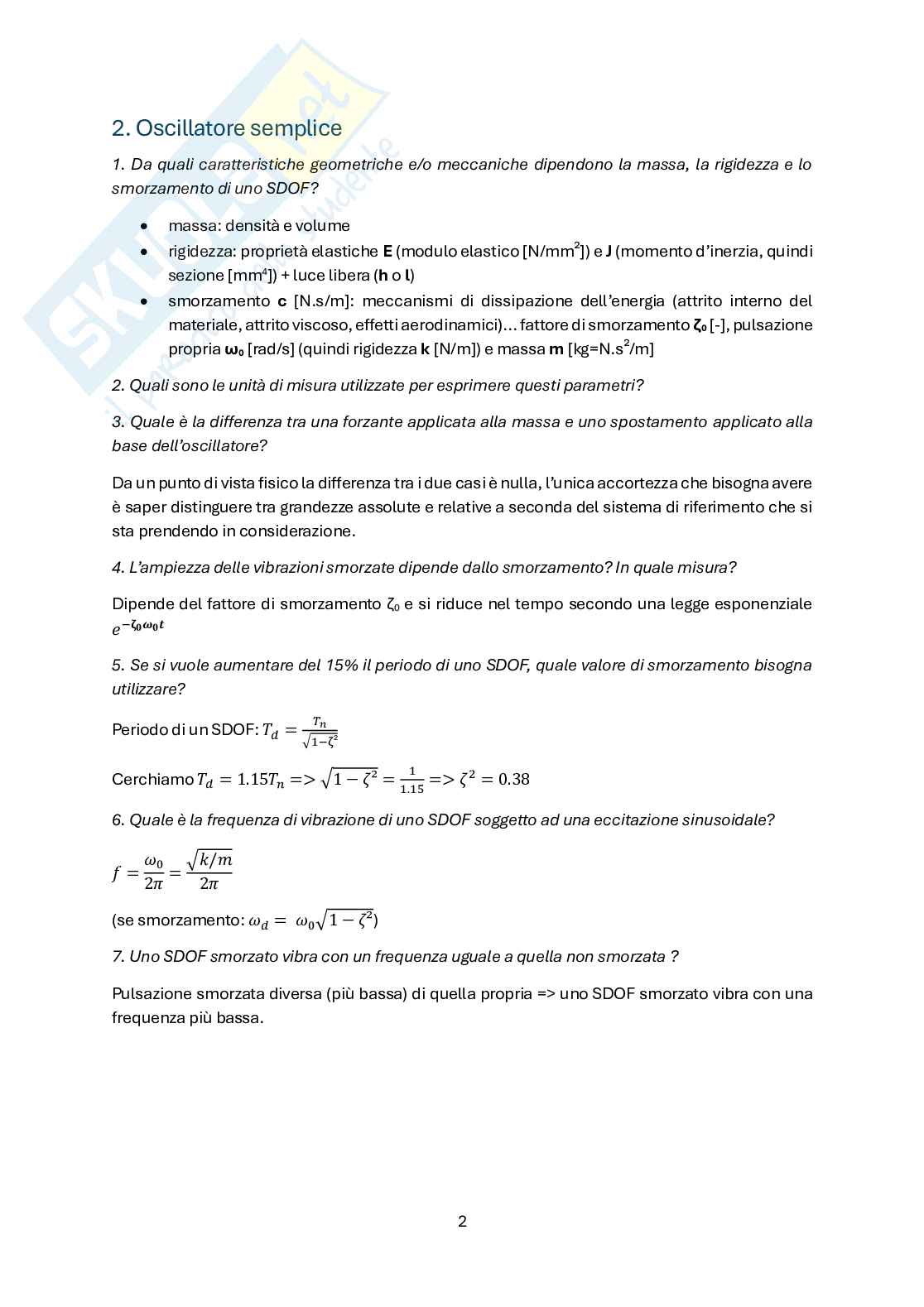 Costruzioni in zona sismica - Domande Pag. 2