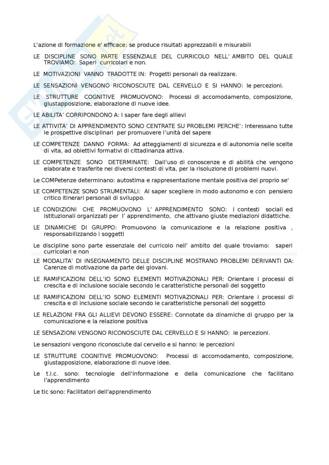 Domande Esame Di Psicologia Generale