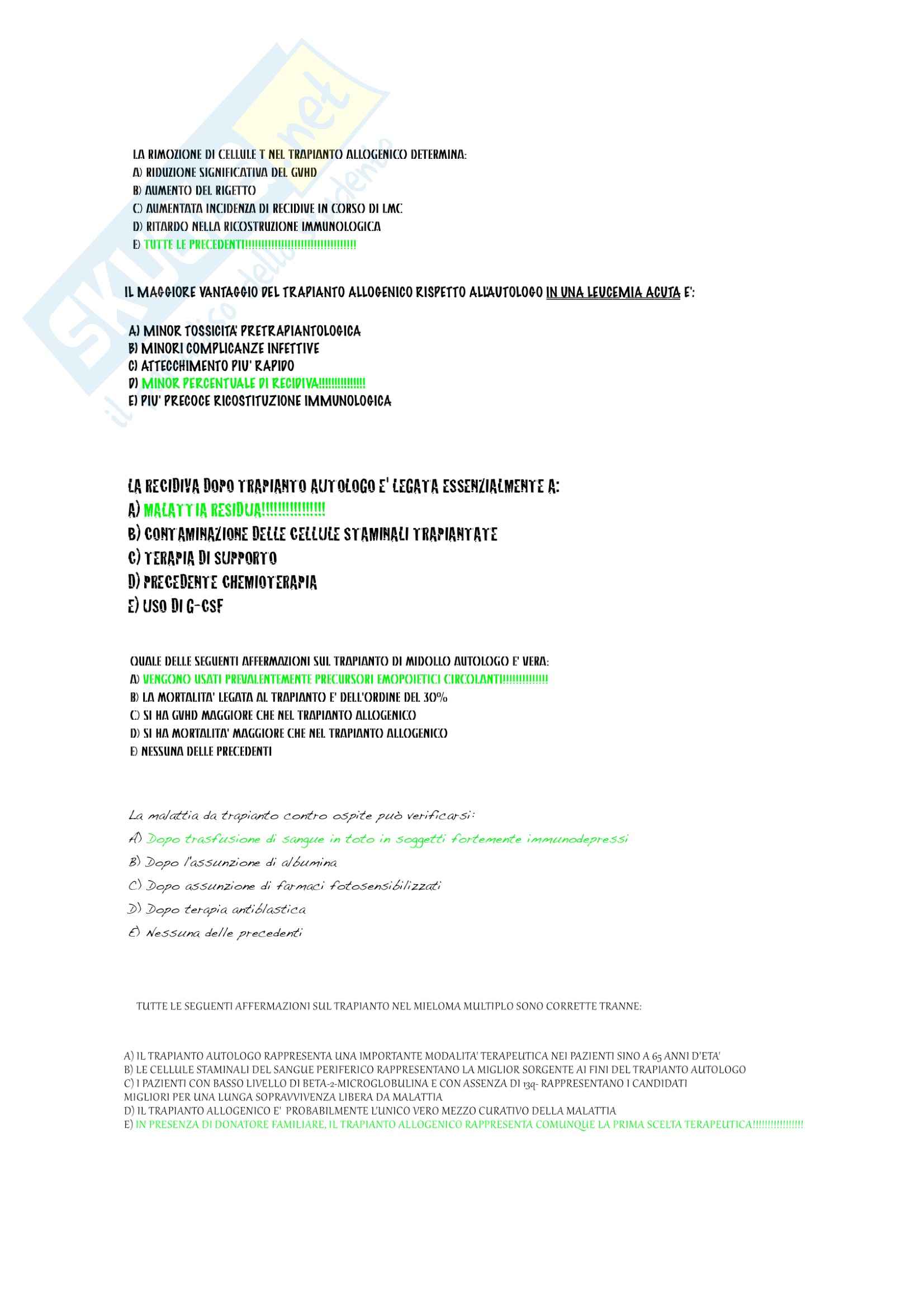 Ematologia - Trapianto di cellule staminali emopoietiche Pag. 6