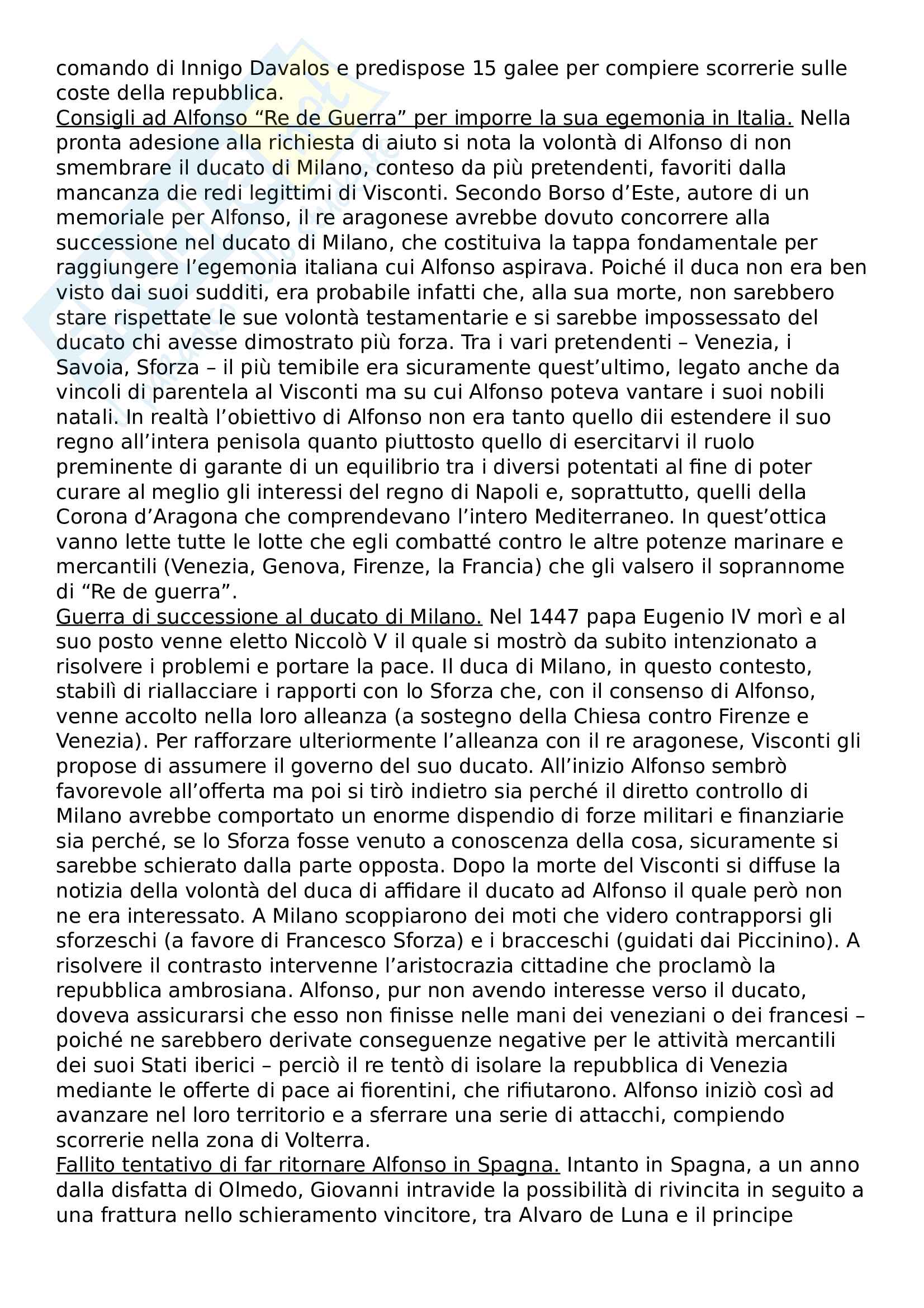 Riassunto esame storia moderna, prof. Caridi, libro consigliato Alfonso il Magnanimo, Caridi Pag. 41
