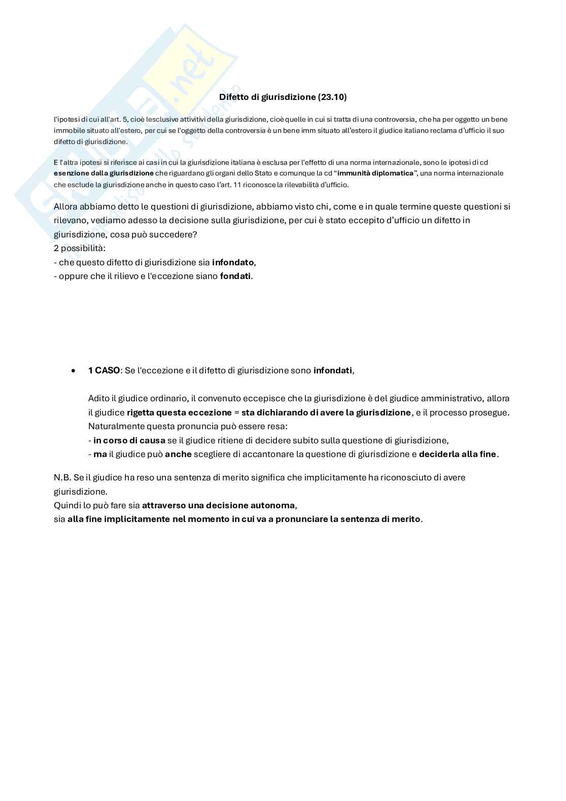 Difetto di giurisdizione Pag. 1