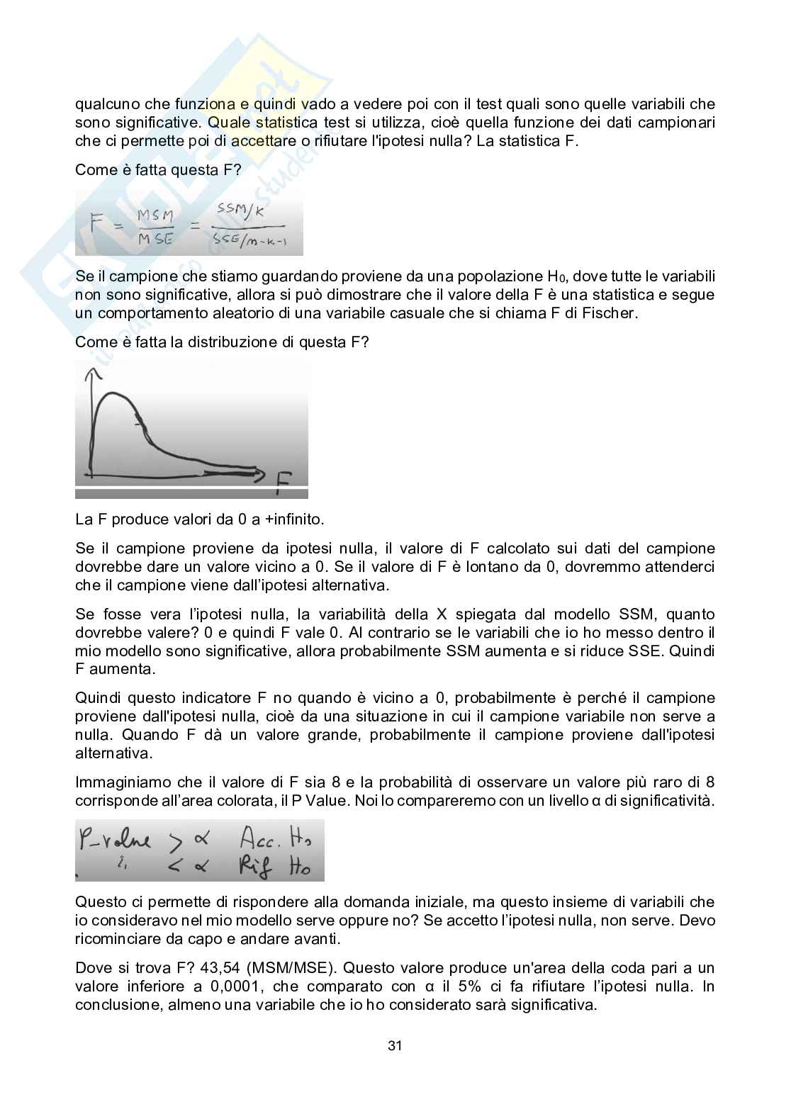 Appunti lezione Metodi statistici per il management Pag. 31