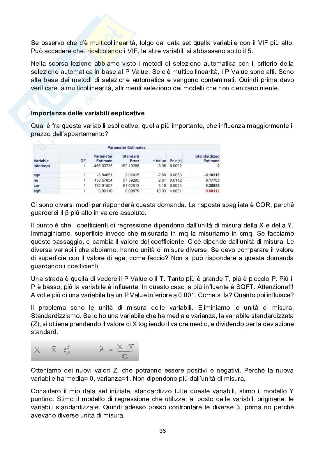 Appunti lezione Metodi statistici per il management Pag. 36