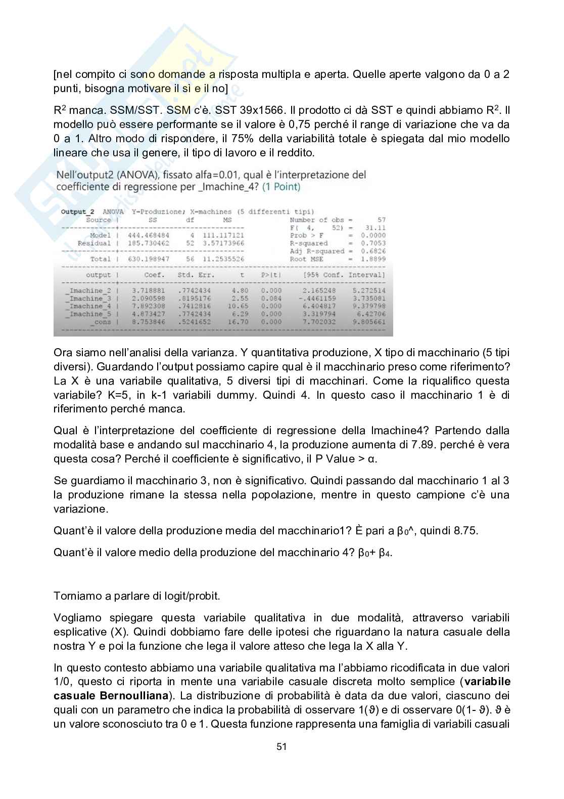 Appunti lezione Metodi statistici per il management Pag. 51