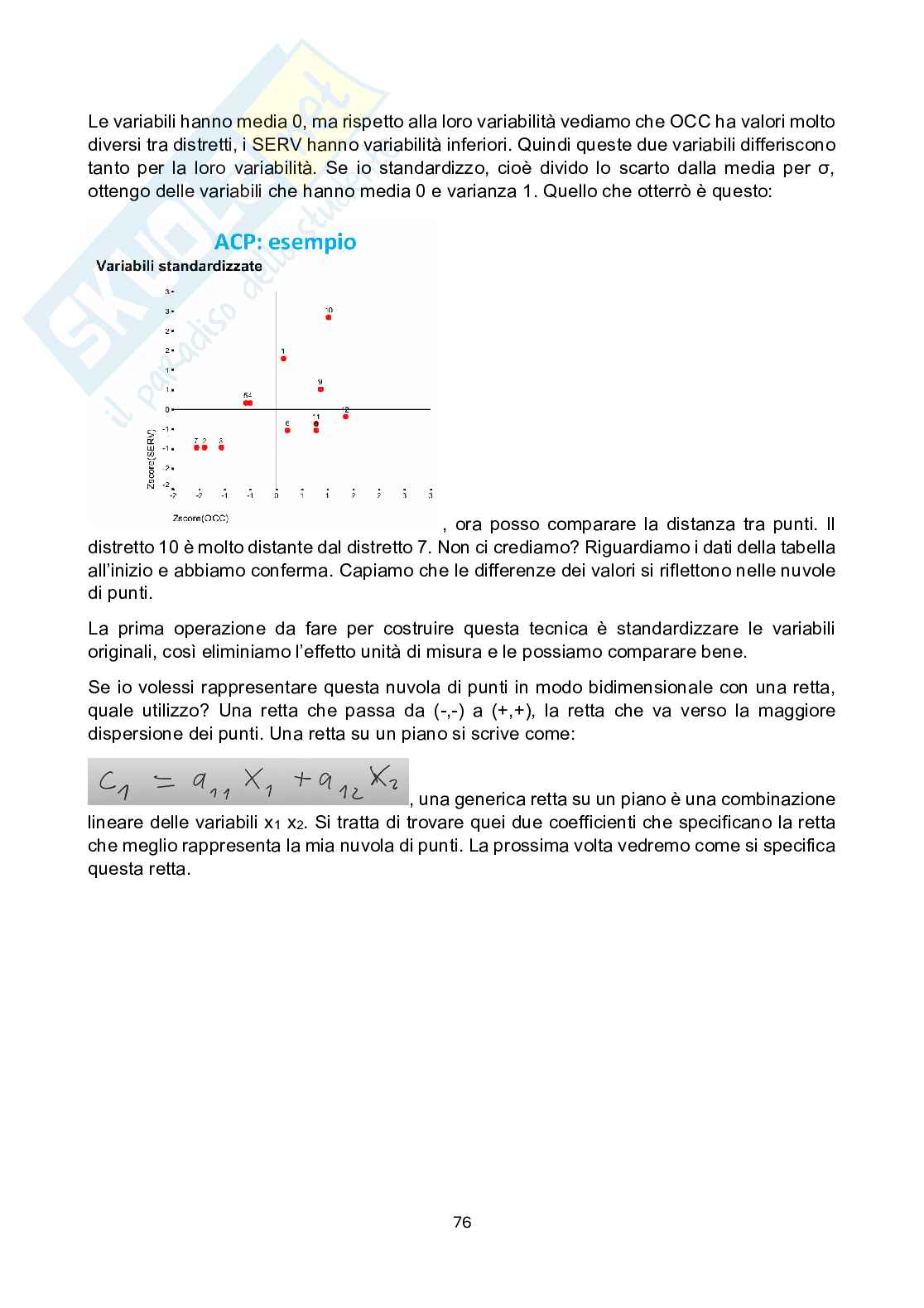 Appunti lezione Metodi statistici per il management Pag. 76