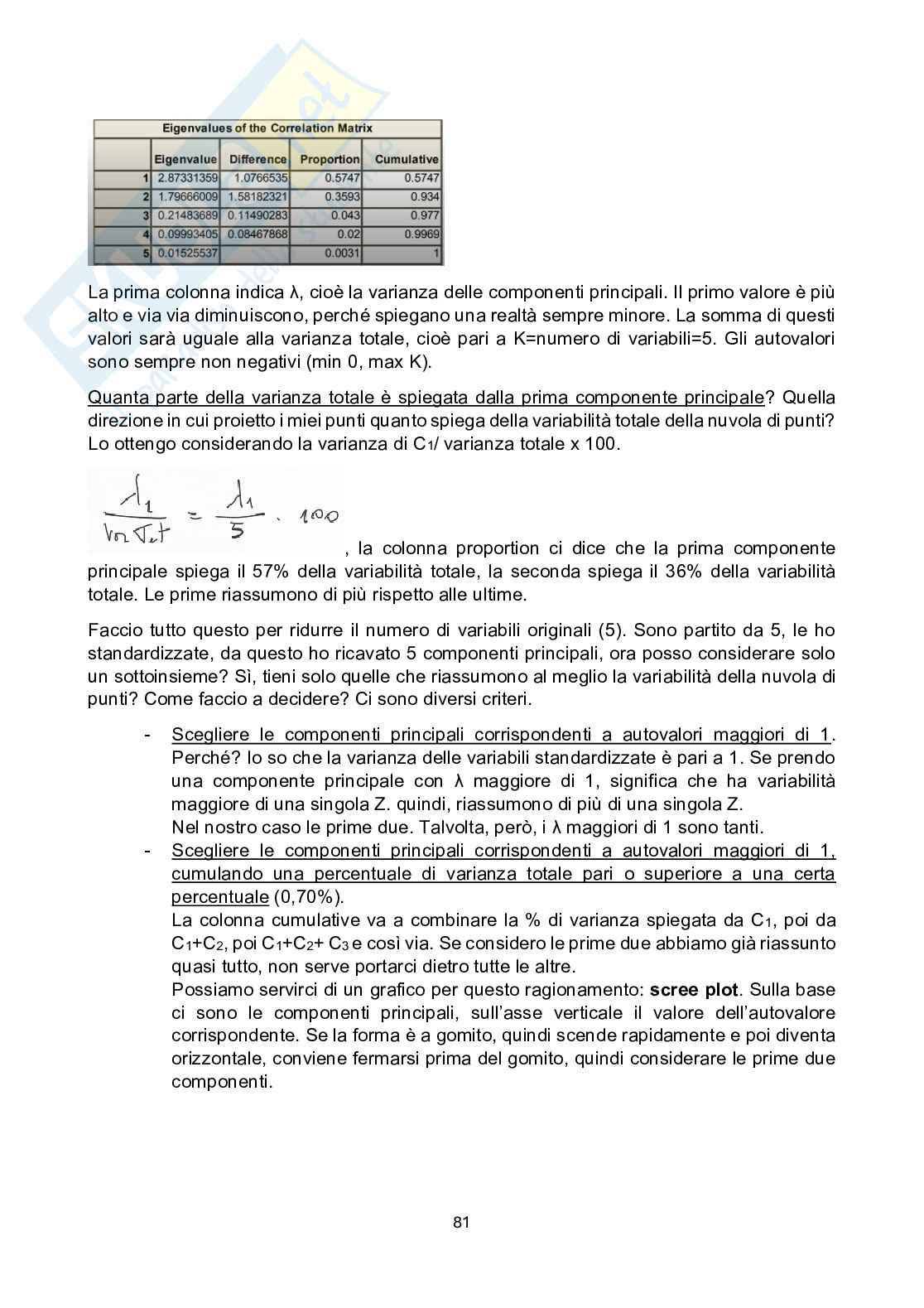 Appunti lezione Metodi statistici per il management Pag. 81