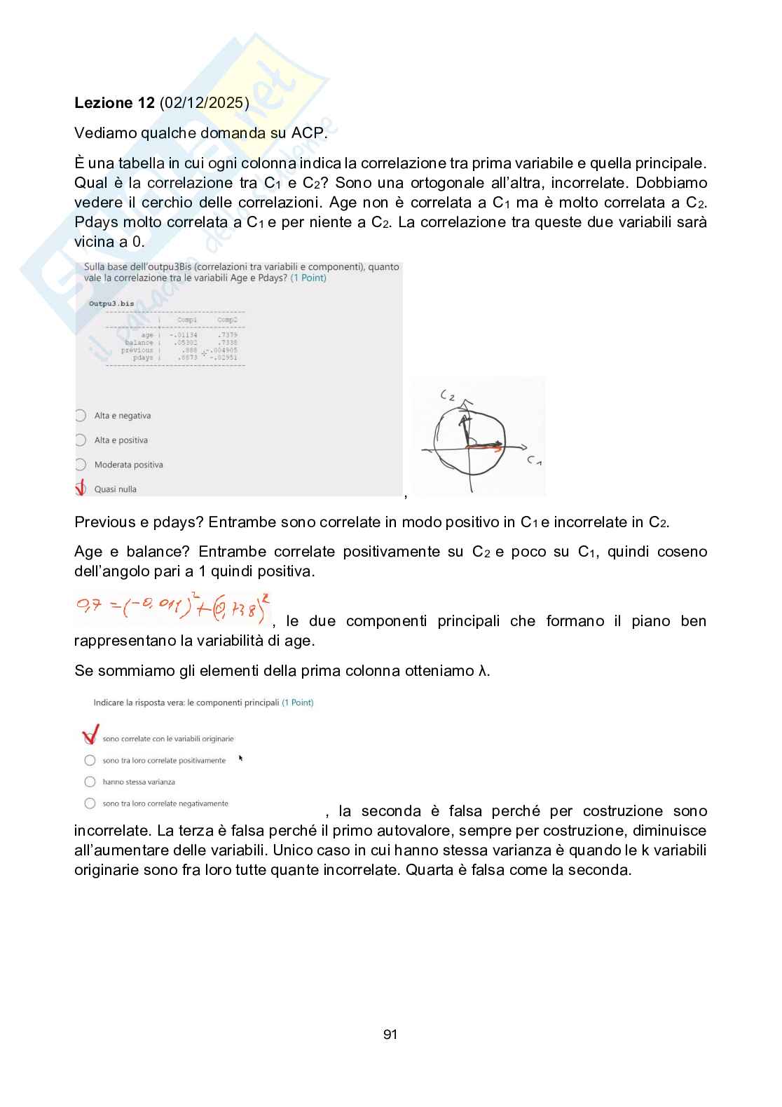 Appunti lezione Metodi statistici per il management Pag. 91